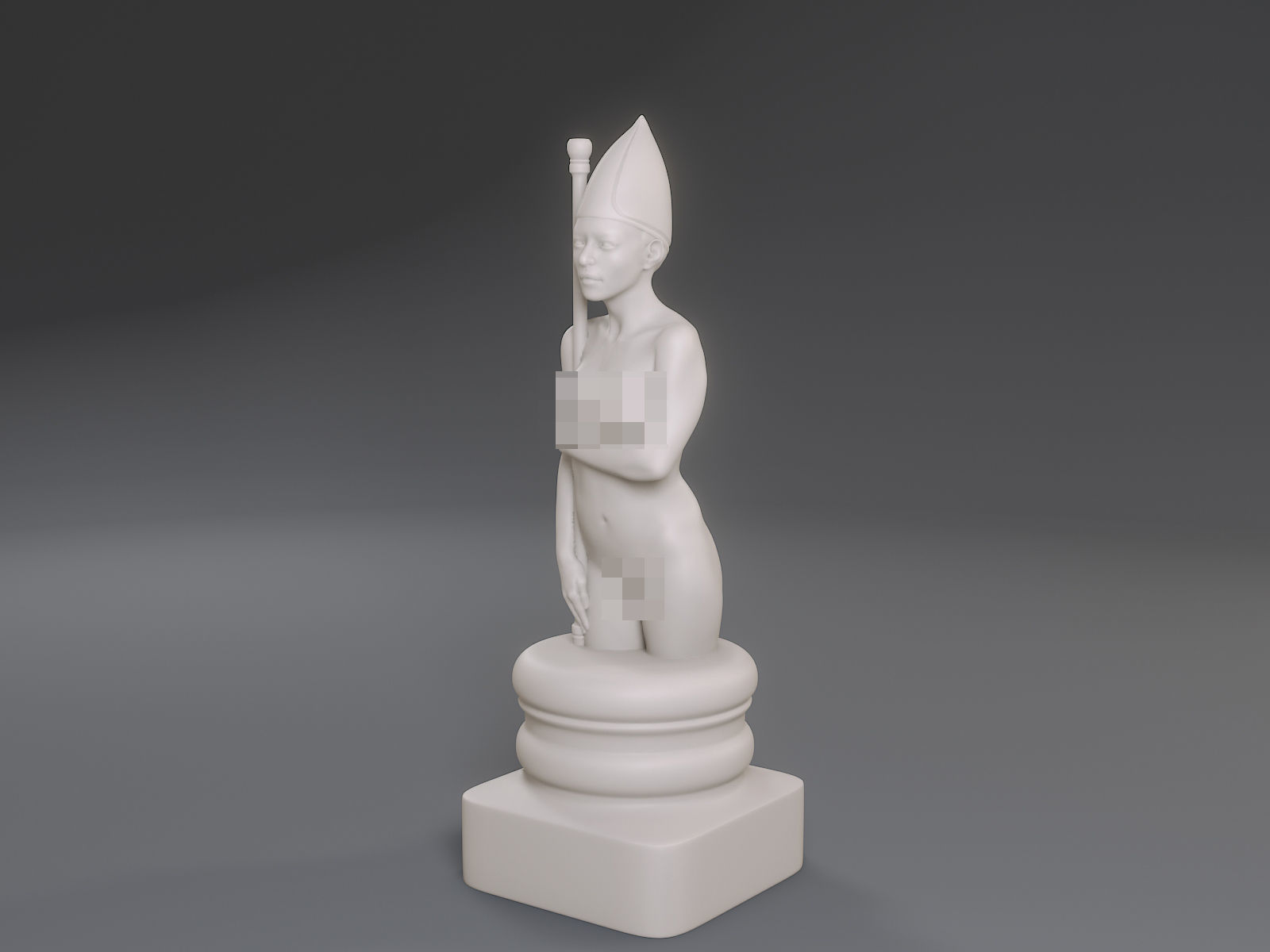 White Chess Female Bishop 3D print model_1