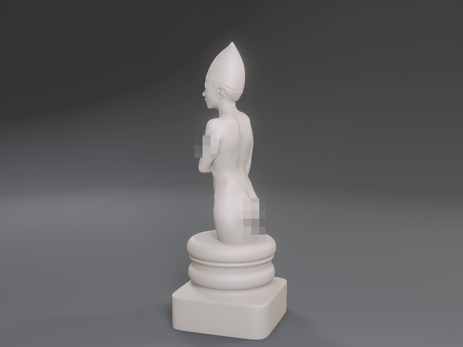 White Chess Female Bishop 3D print model_3
