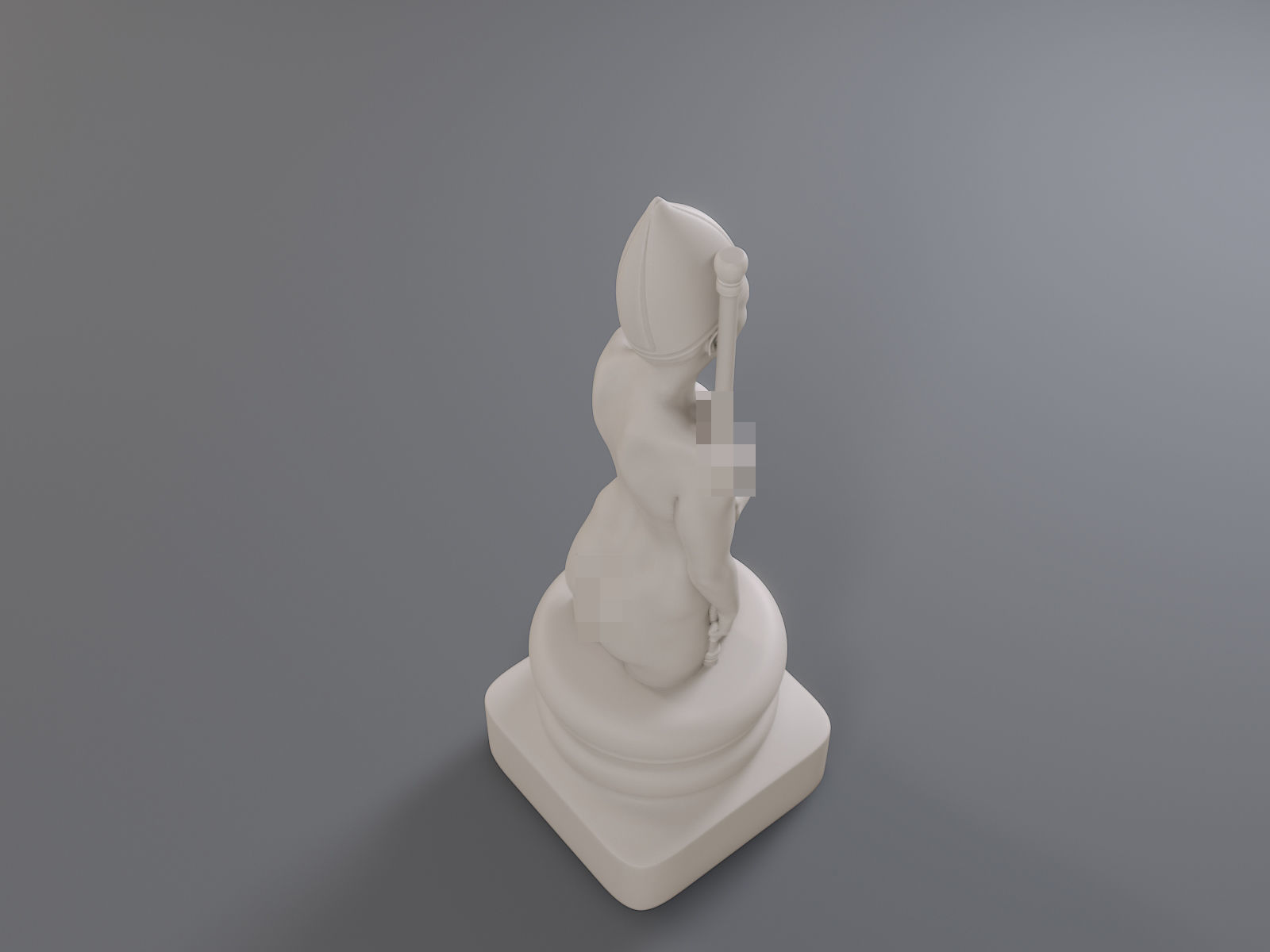 White Chess Female Bishop 3D print model_21