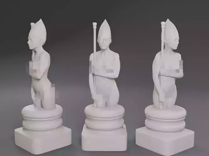 White Chess Female Bishop 3D print model