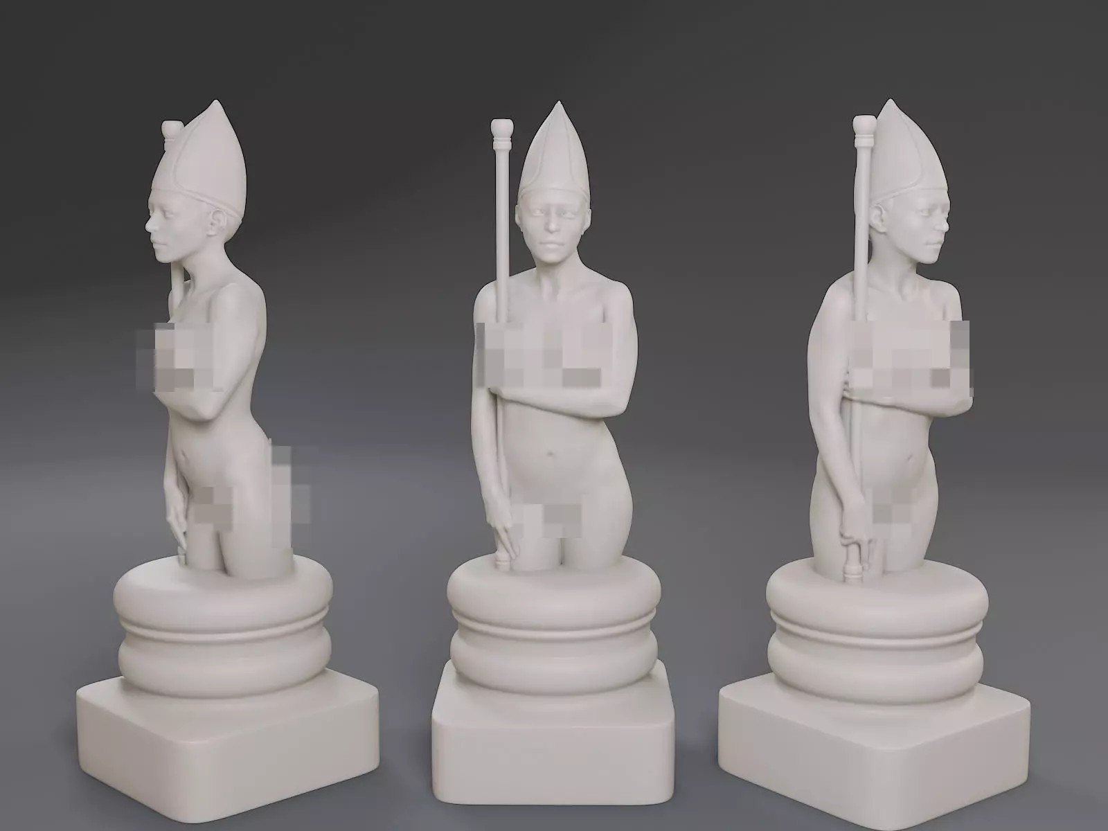 White Chess Female Bishop 3D print model_0