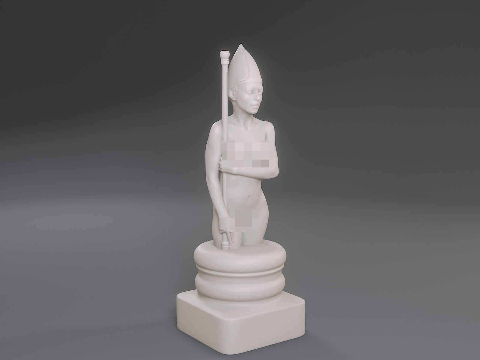 White Chess Female Bishop 3D print model_9