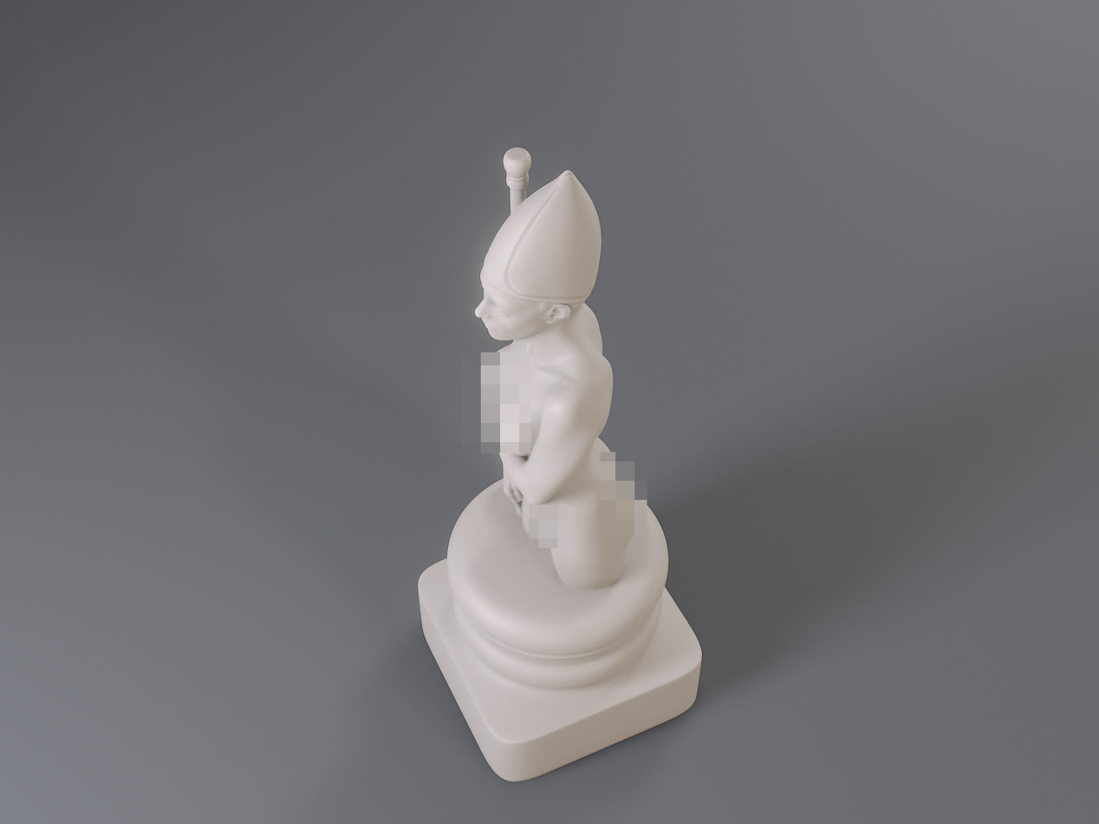 White Chess Female Bishop 3D print model_14