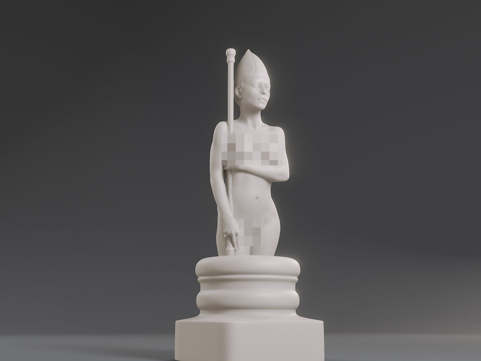 White Chess Female Bishop 3D print model_12