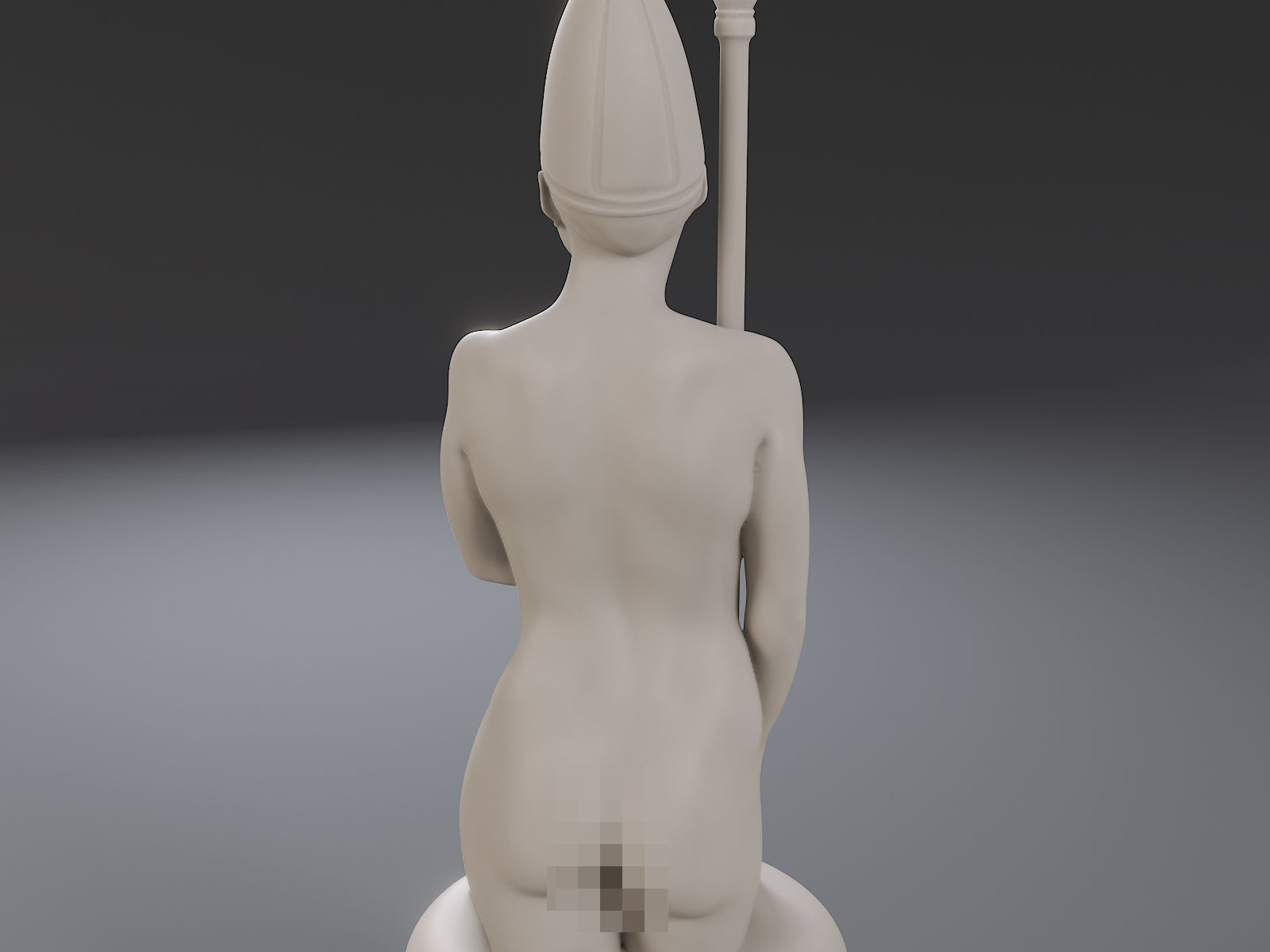 White Chess Female Bishop 3D print model_20