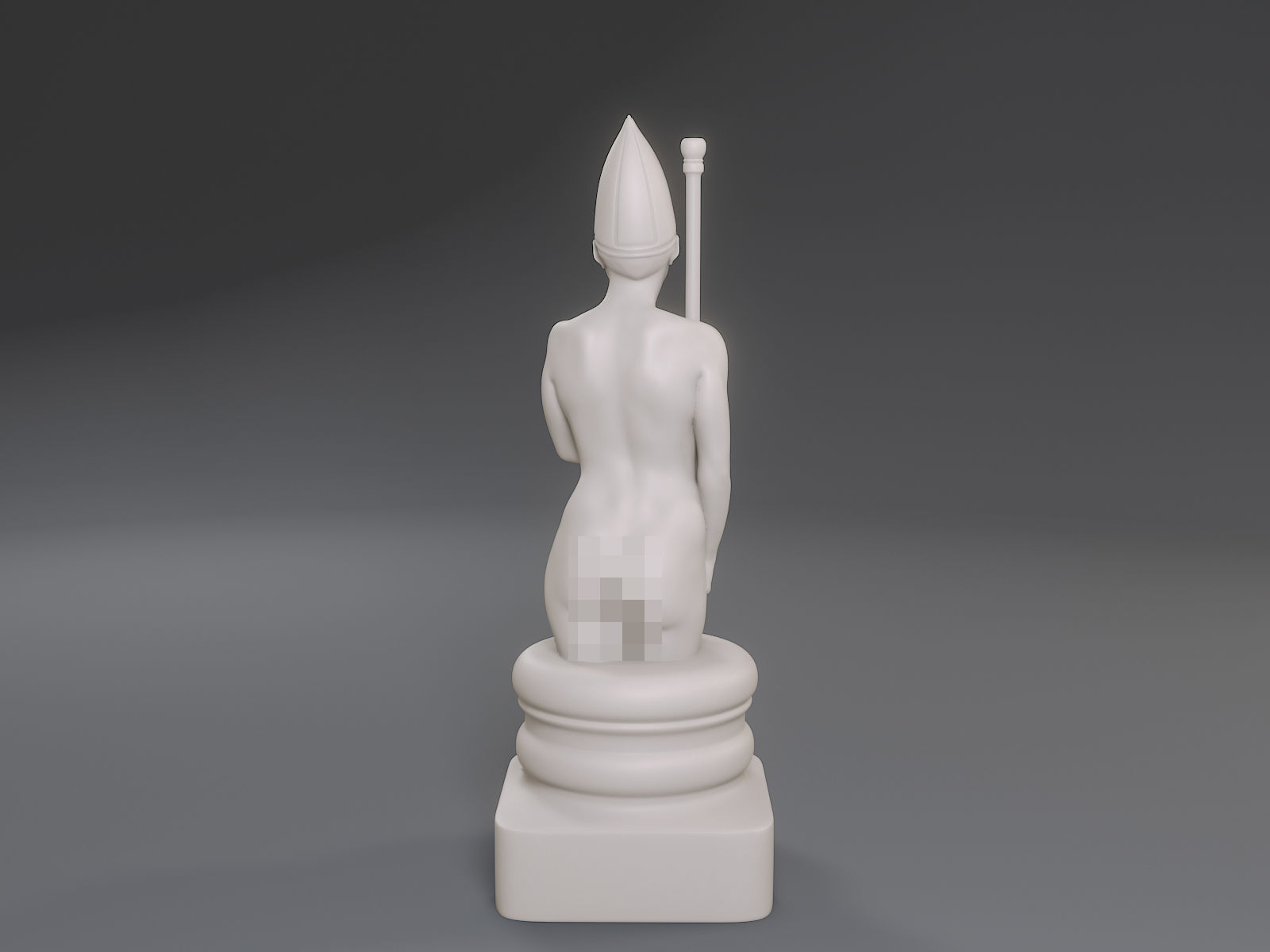 White Chess Female Bishop 3D print model_5