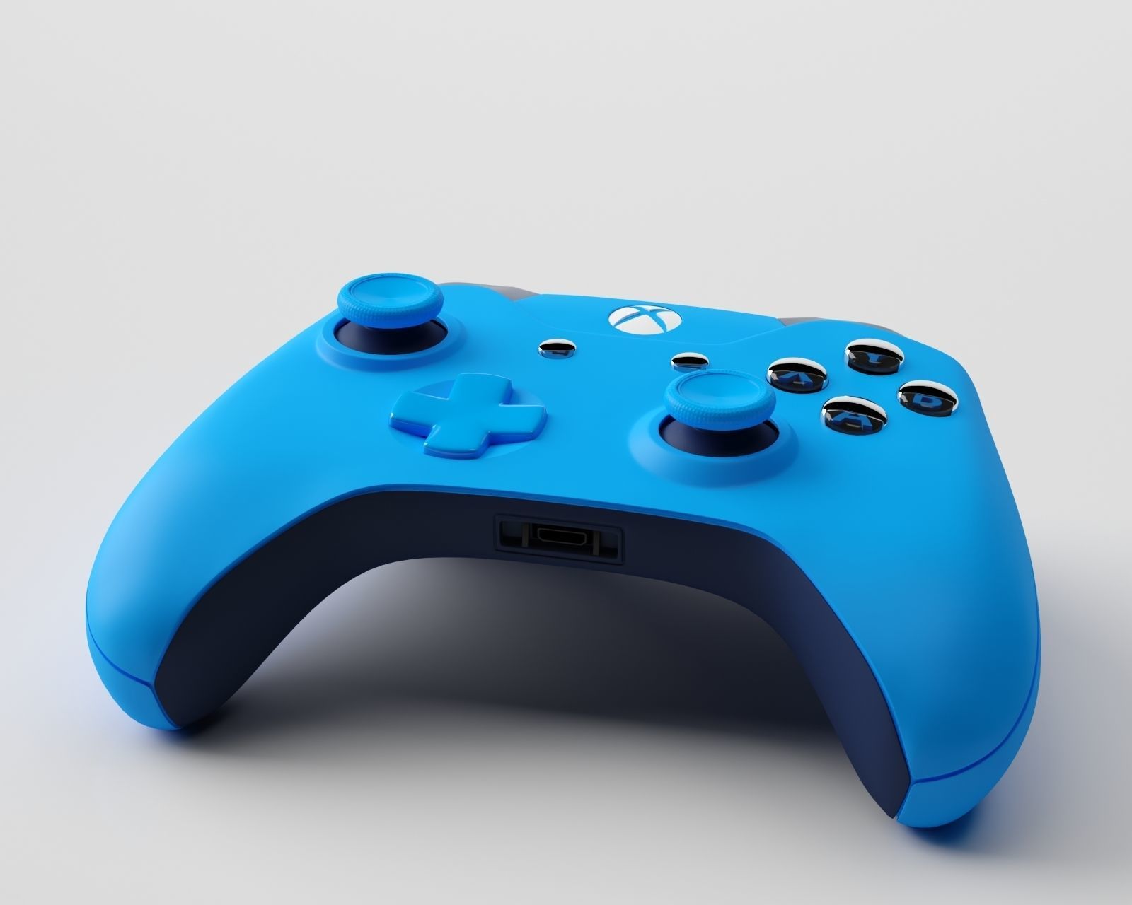 Xbox One Blue Edition Controller 3D model_1