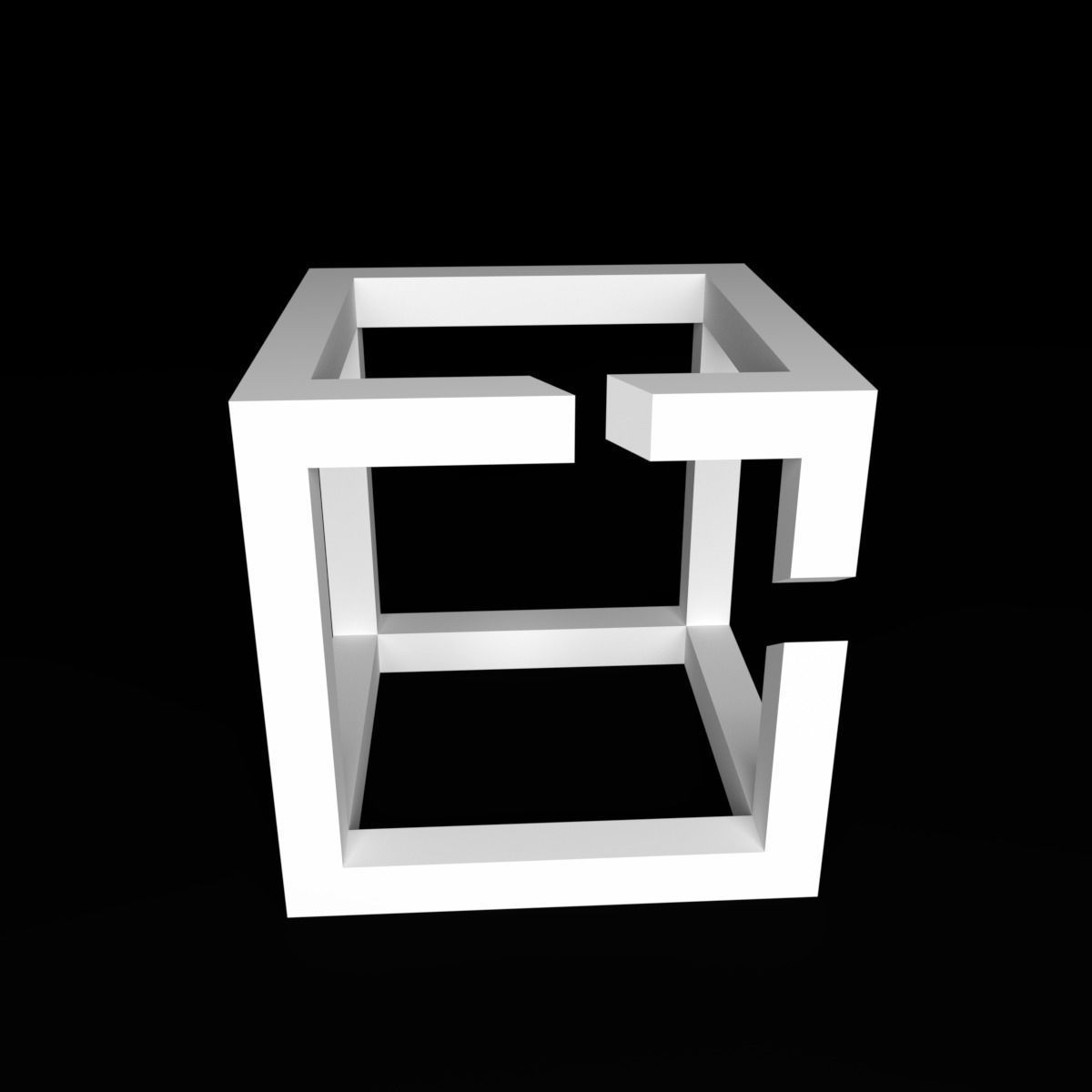 Esher impossiblecube 3D print model_2