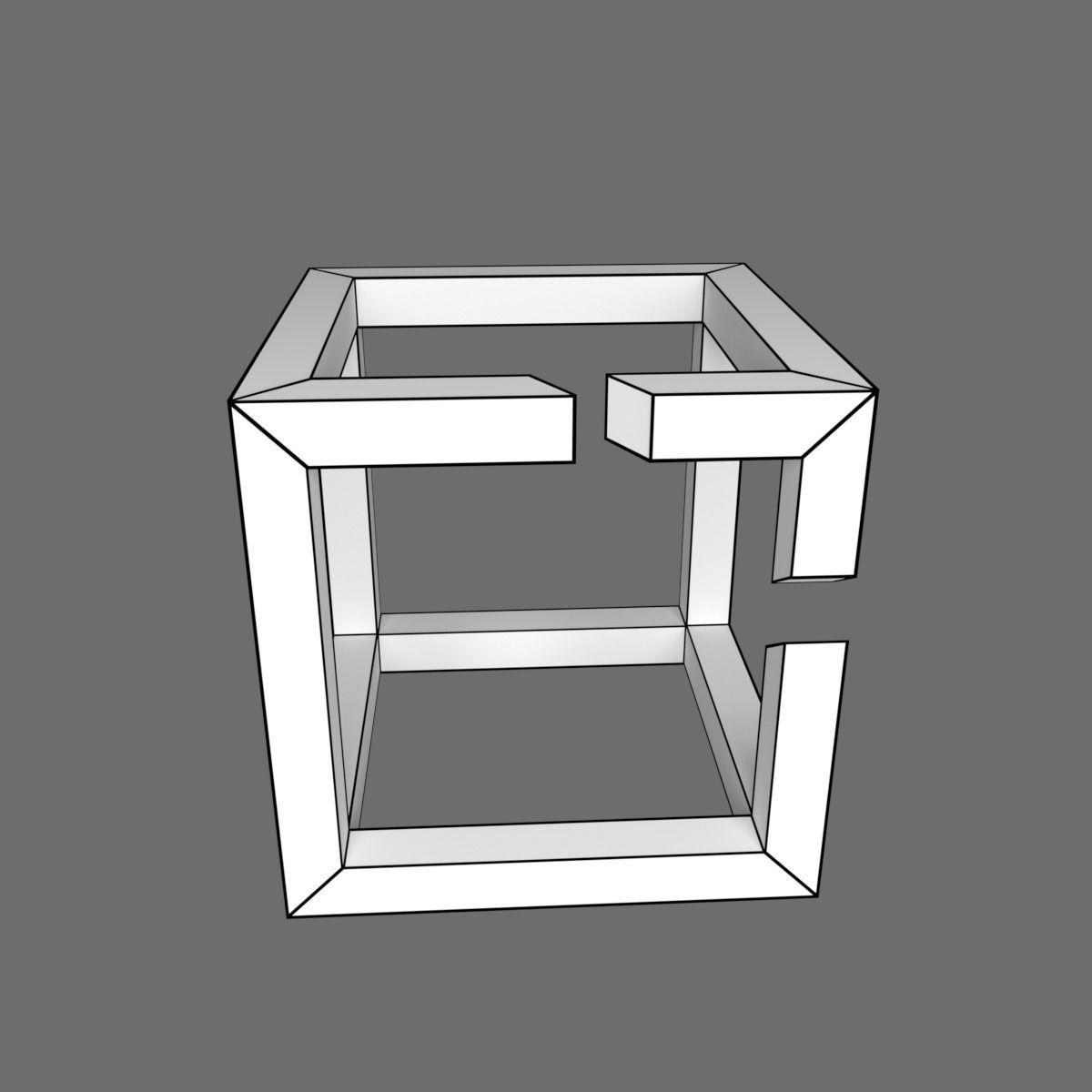Esher impossiblecube 3D print model_3