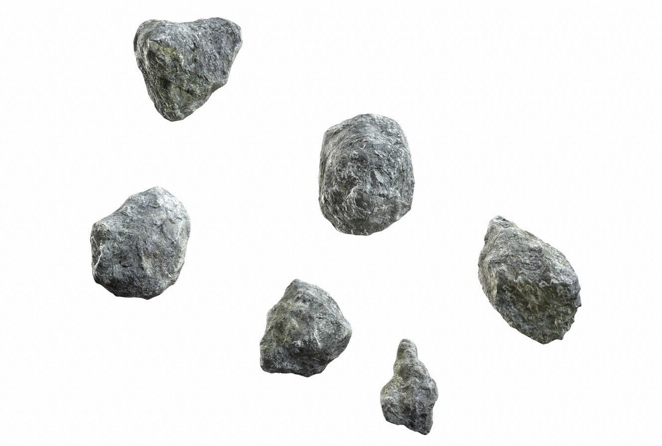 Rocks PBR five Low-poly 3D model_7