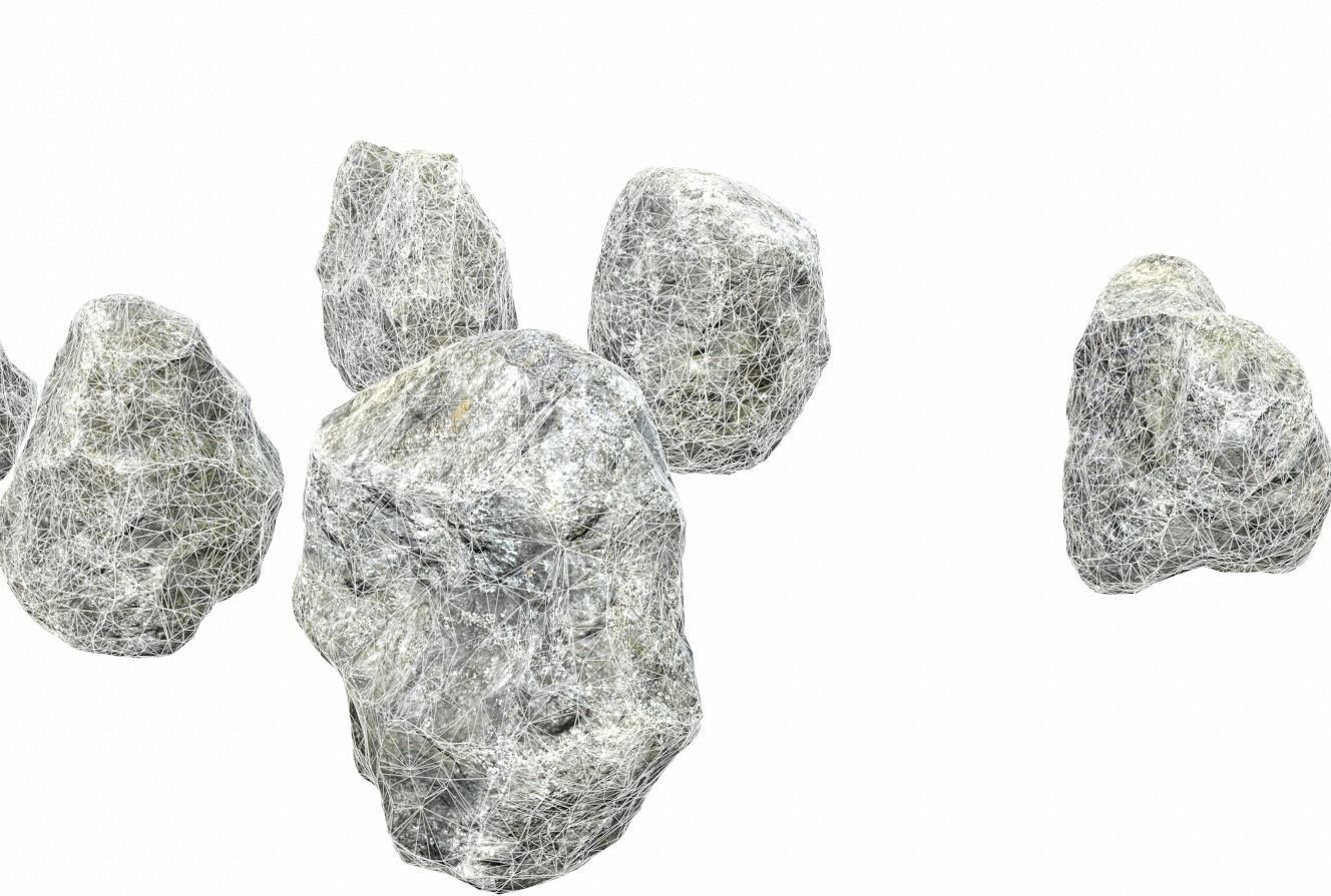 Rocks PBR five Low-poly 3D model_9