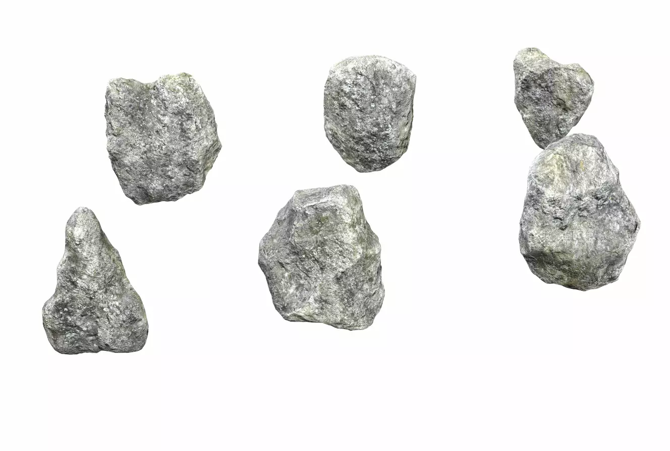 Rocks PBR five Low-poly 3D model_0