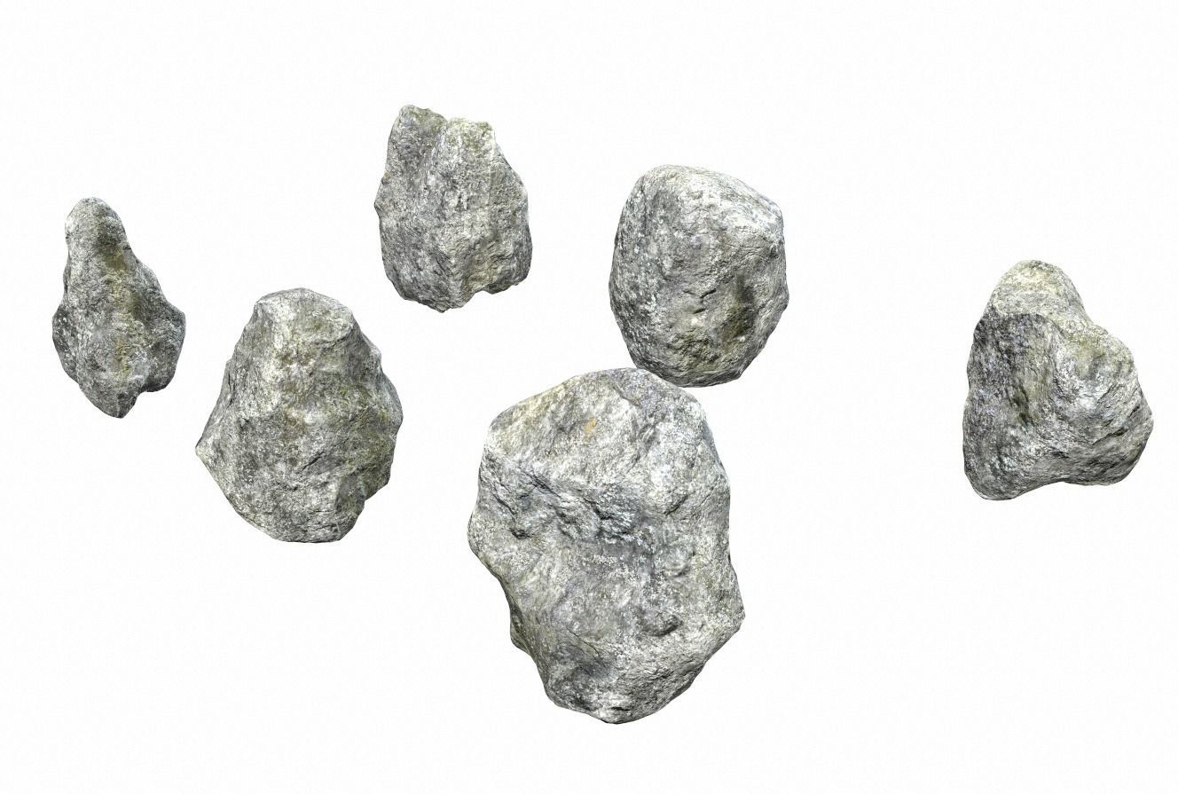 Rocks PBR five Low-poly 3D model_2