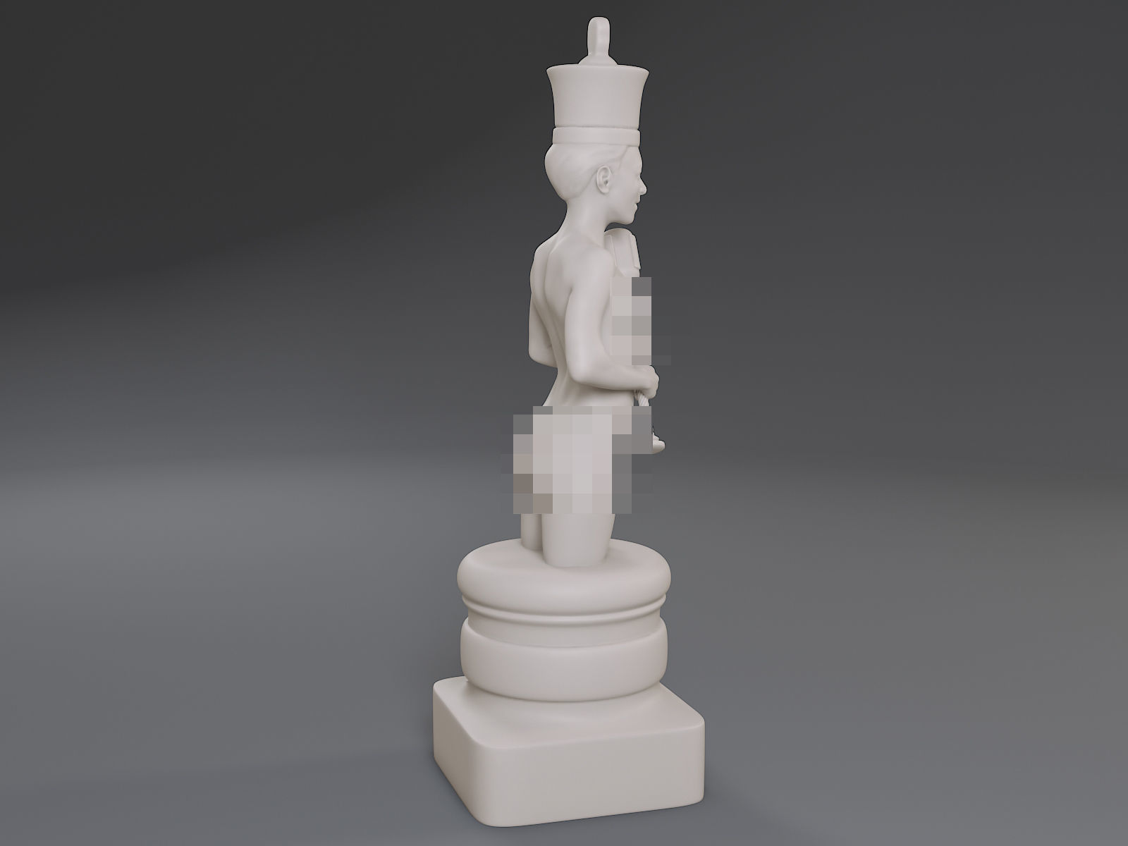White Chess Female King 3D print model_7