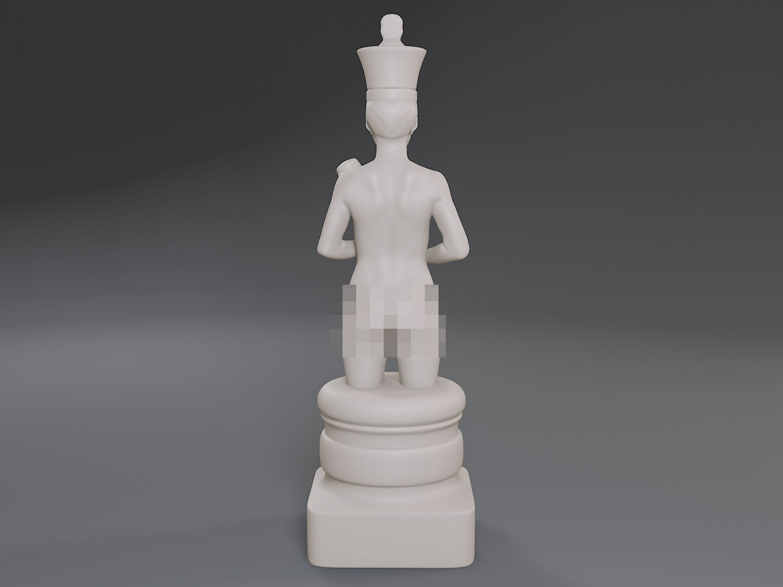 White Chess Female King 3D print model_5