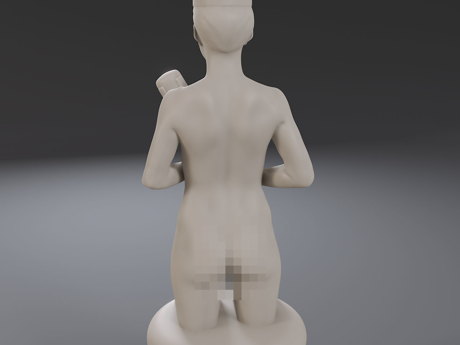 White Chess Female King 3D print model_20