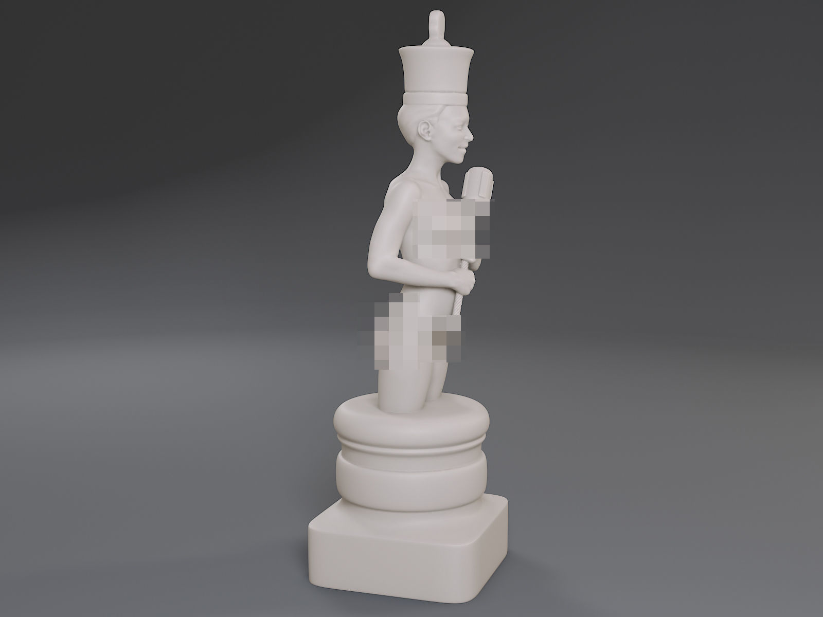 White Chess Female King 3D print model_8
