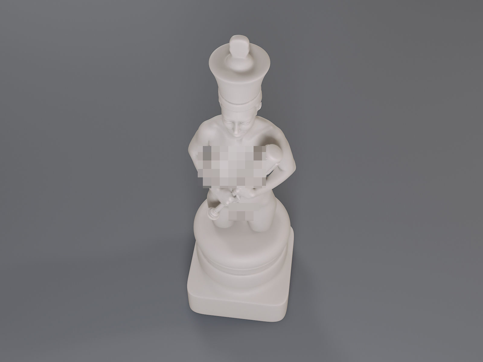 White Chess Female King 3D print model_13