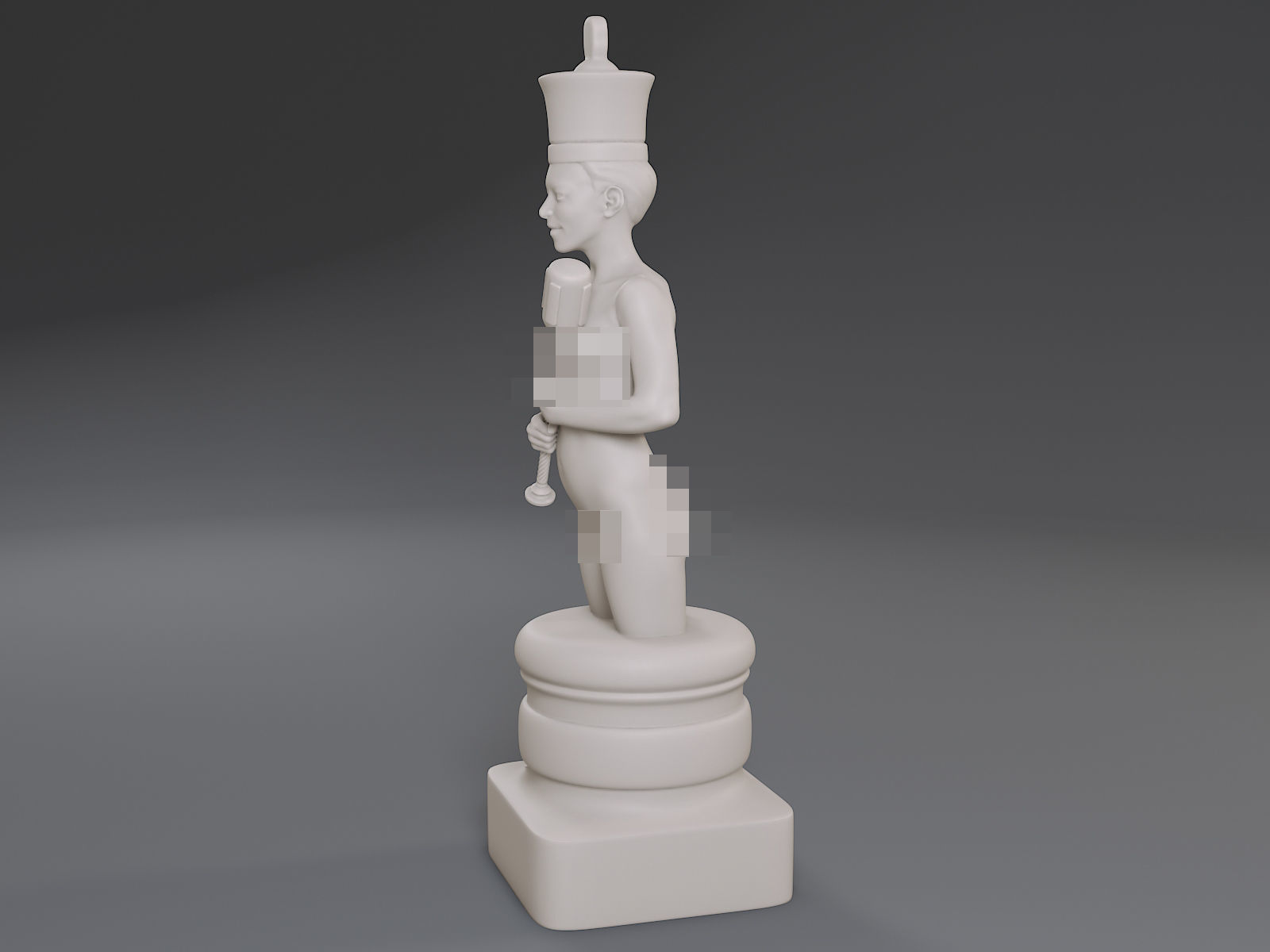 White Chess Female King 3D print model_2