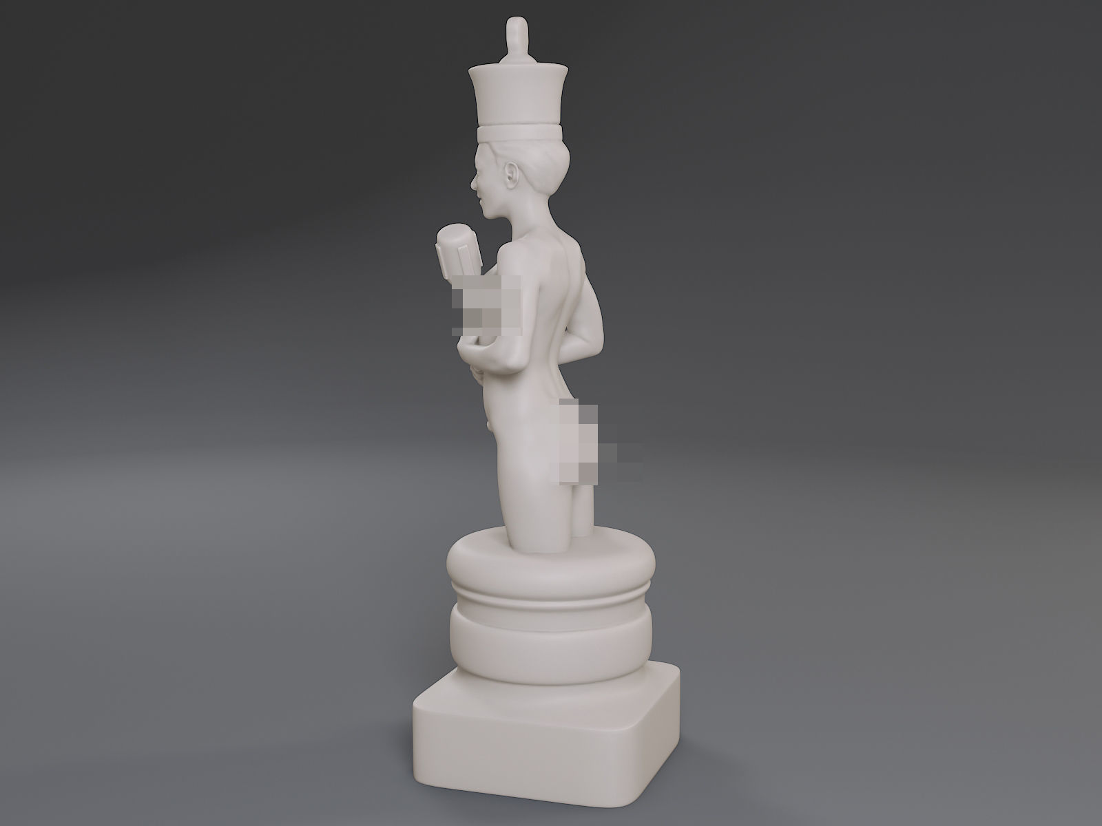 White Chess Female King 3D print model_3