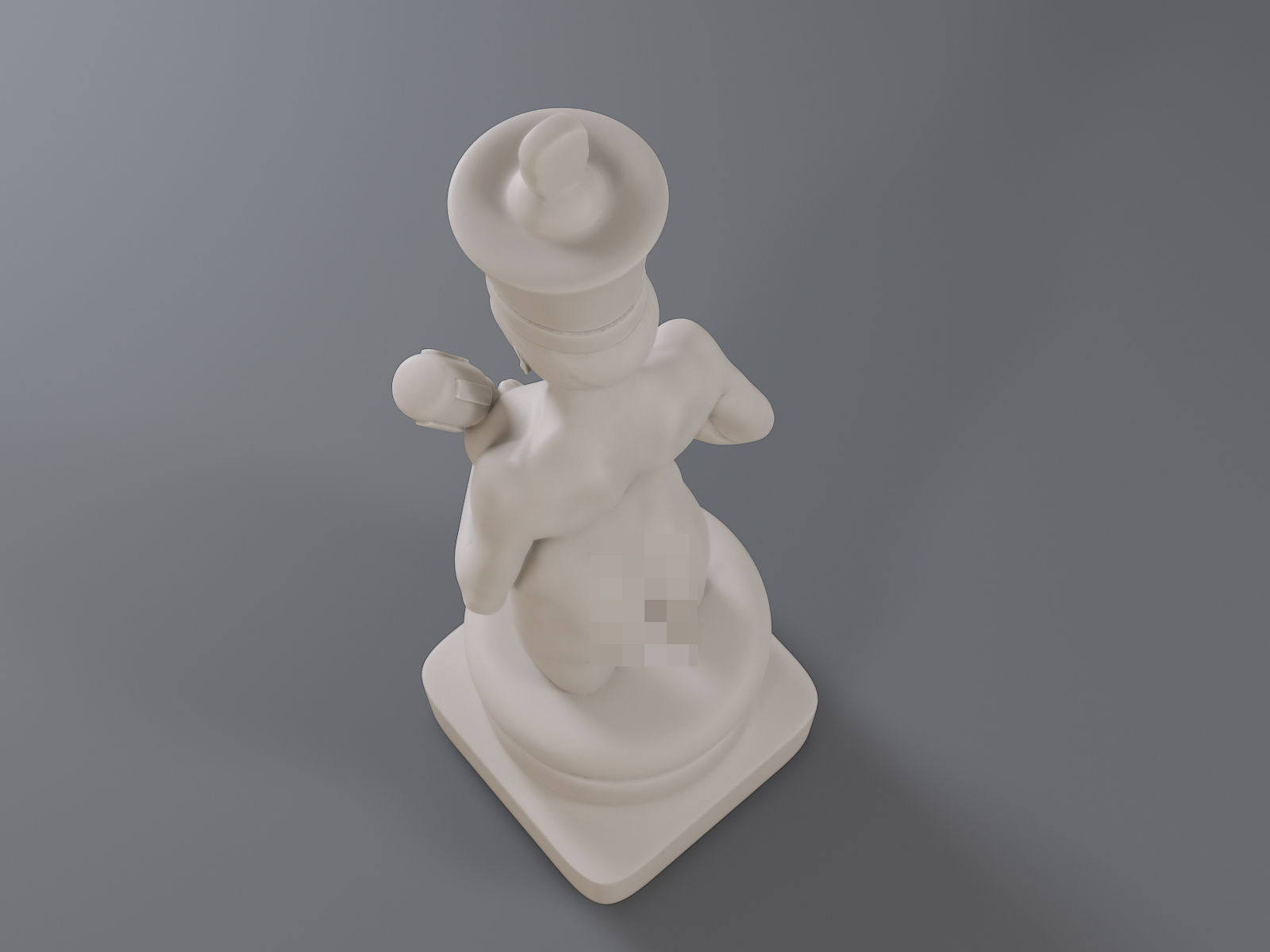 White Chess Female King 3D print model_15
