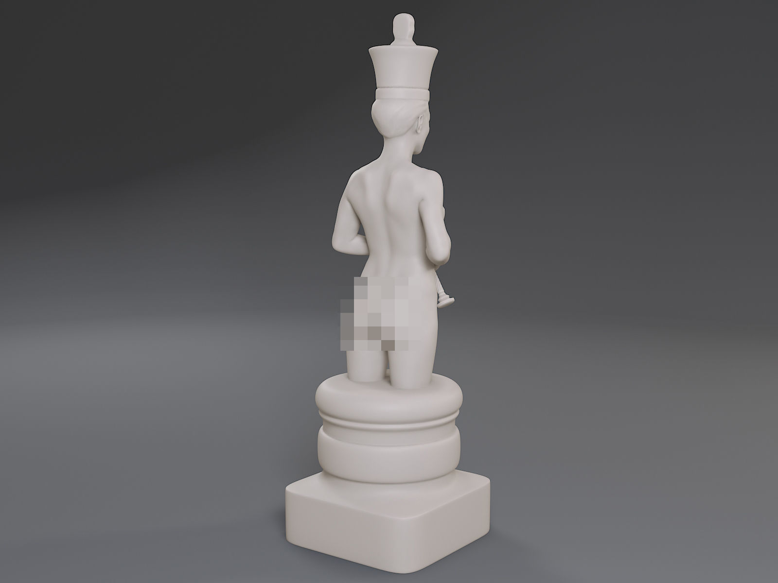 White Chess Female King 3D print model_6