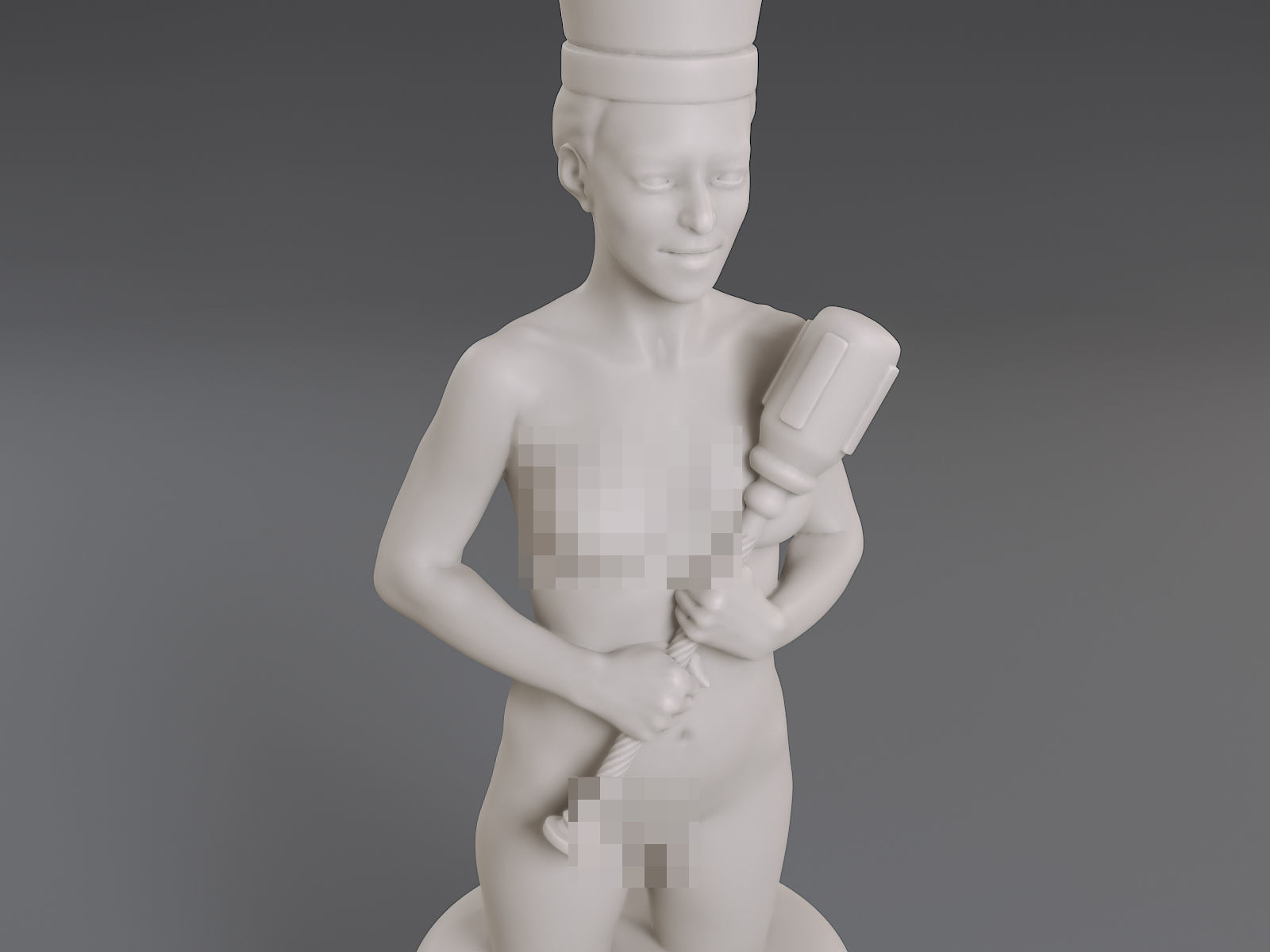 White Chess Female King 3D print model_18