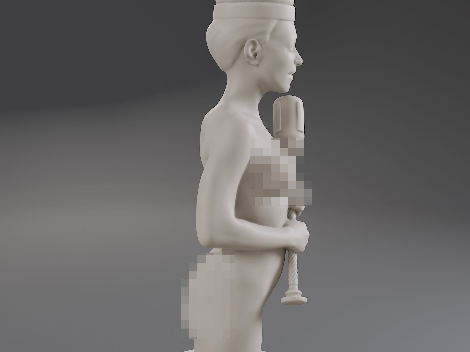 White Chess Female King 3D print model_19