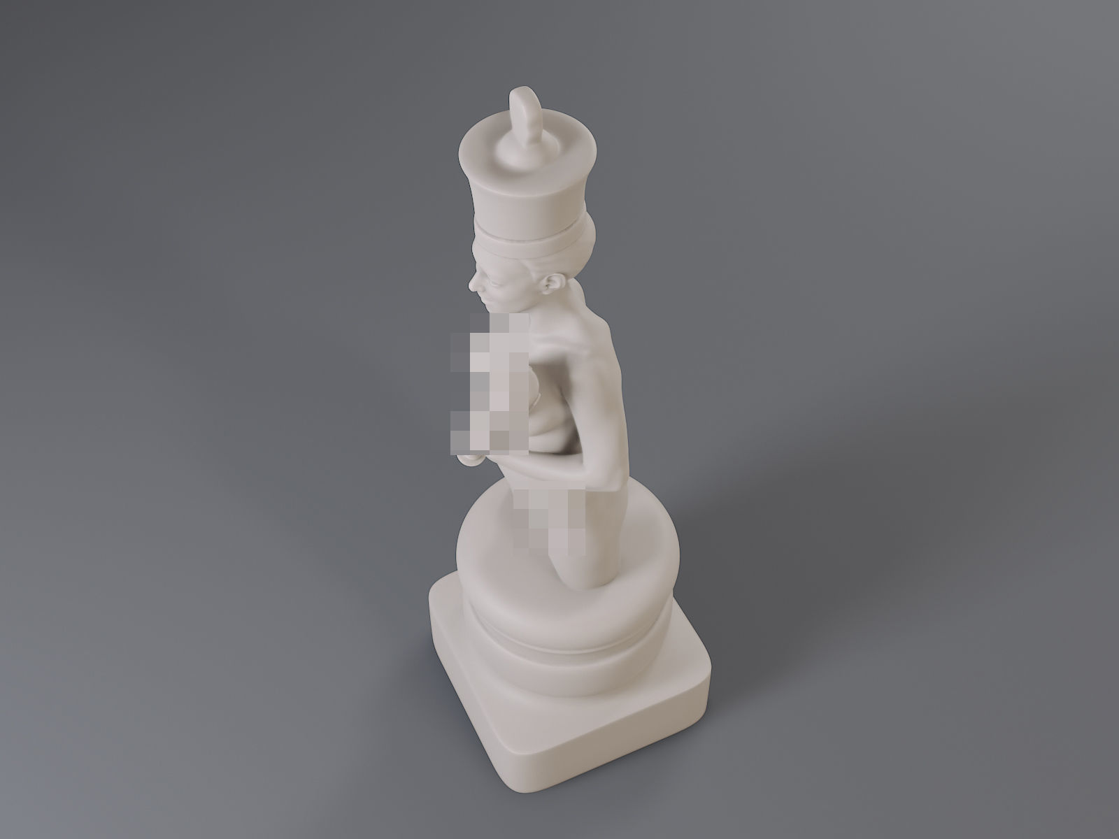 White Chess Female King 3D print model_14