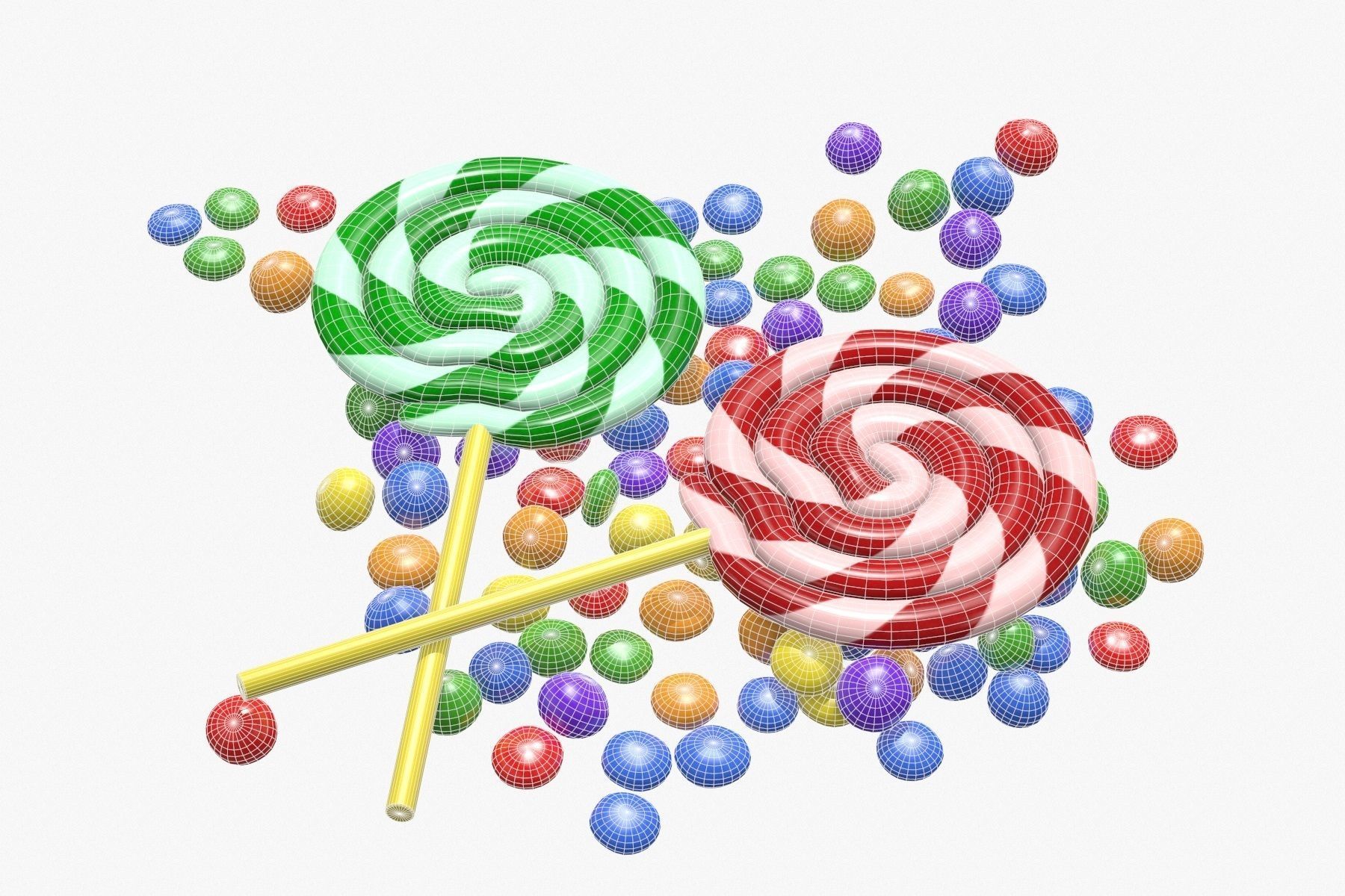 Candy Lollipop 3D model_11