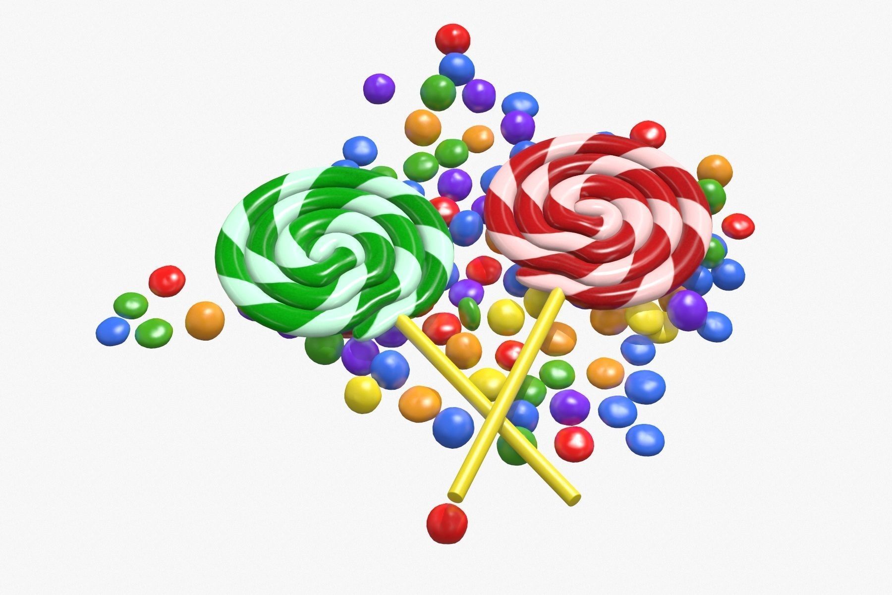 Candy Lollipop 3D model_10