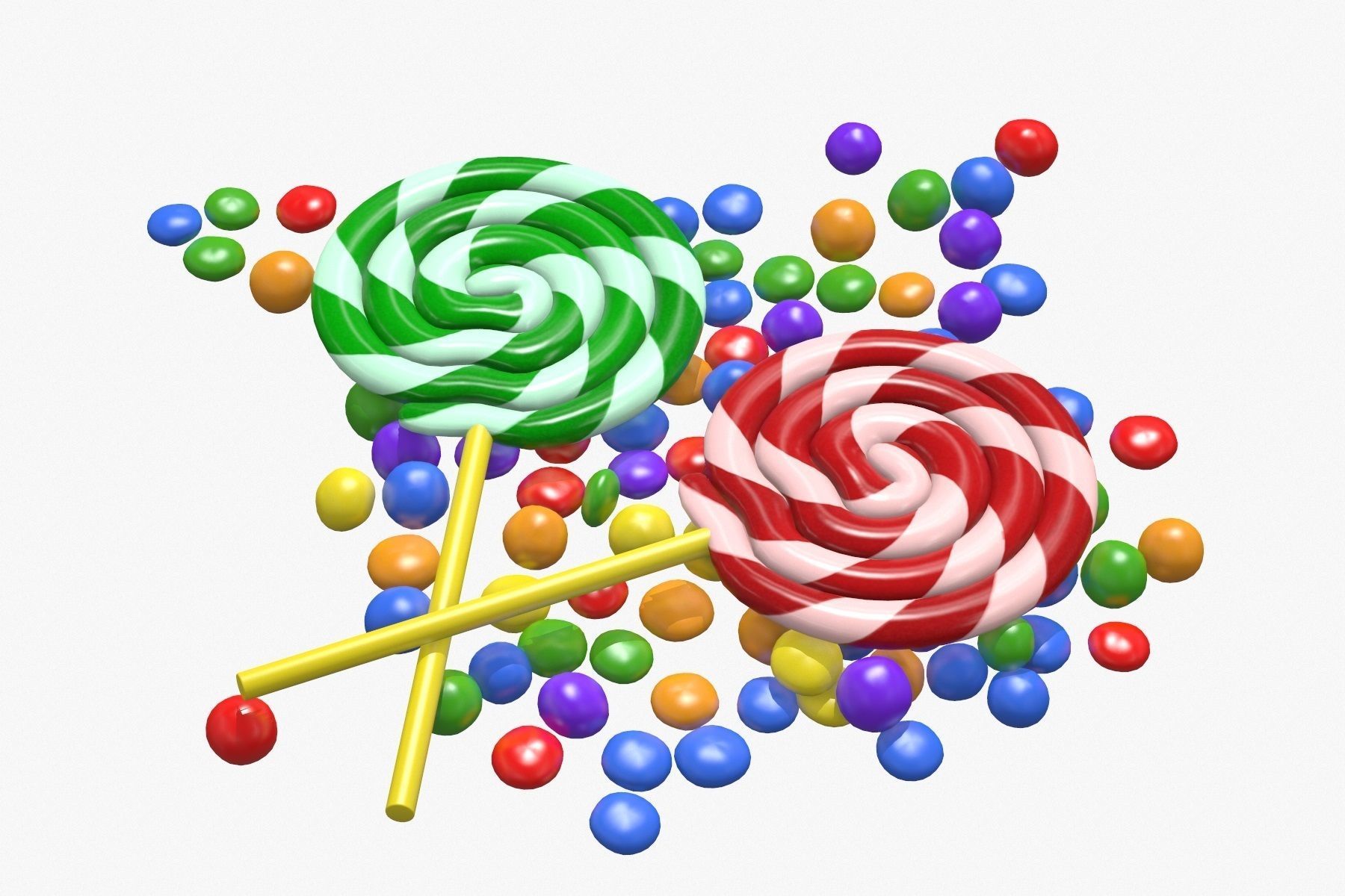 Candy Lollipop 3D model_2