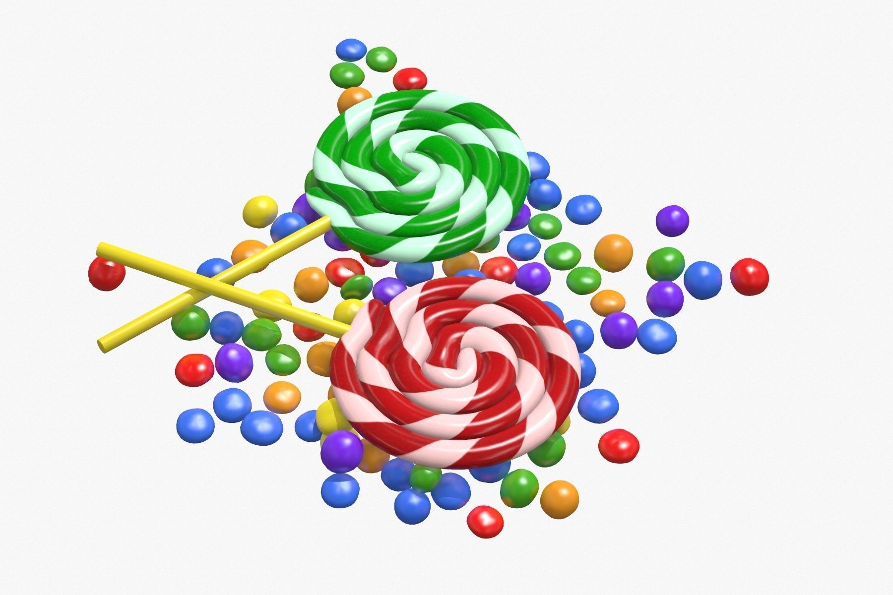 Candy Lollipop 3D model_4