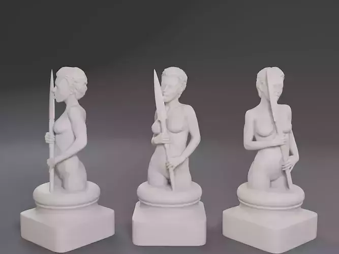 White Chess Female Pawn 3D print model