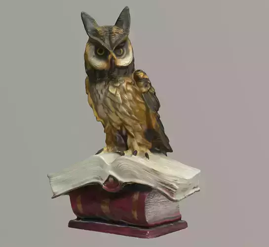 Owl statuette 3D scan LoRes and HiRes Low-poly 3D model
