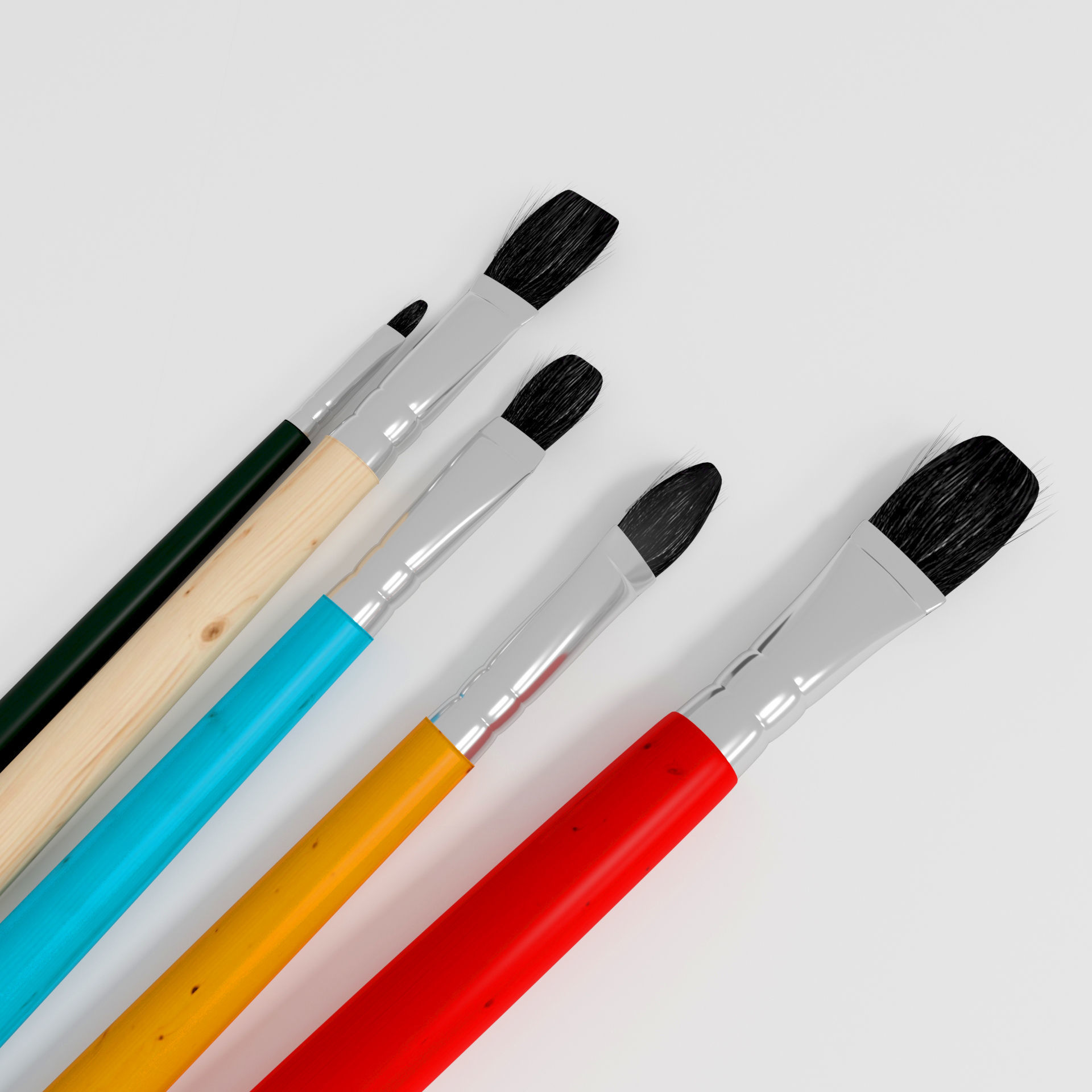 5 Brush Painting 3D model_1