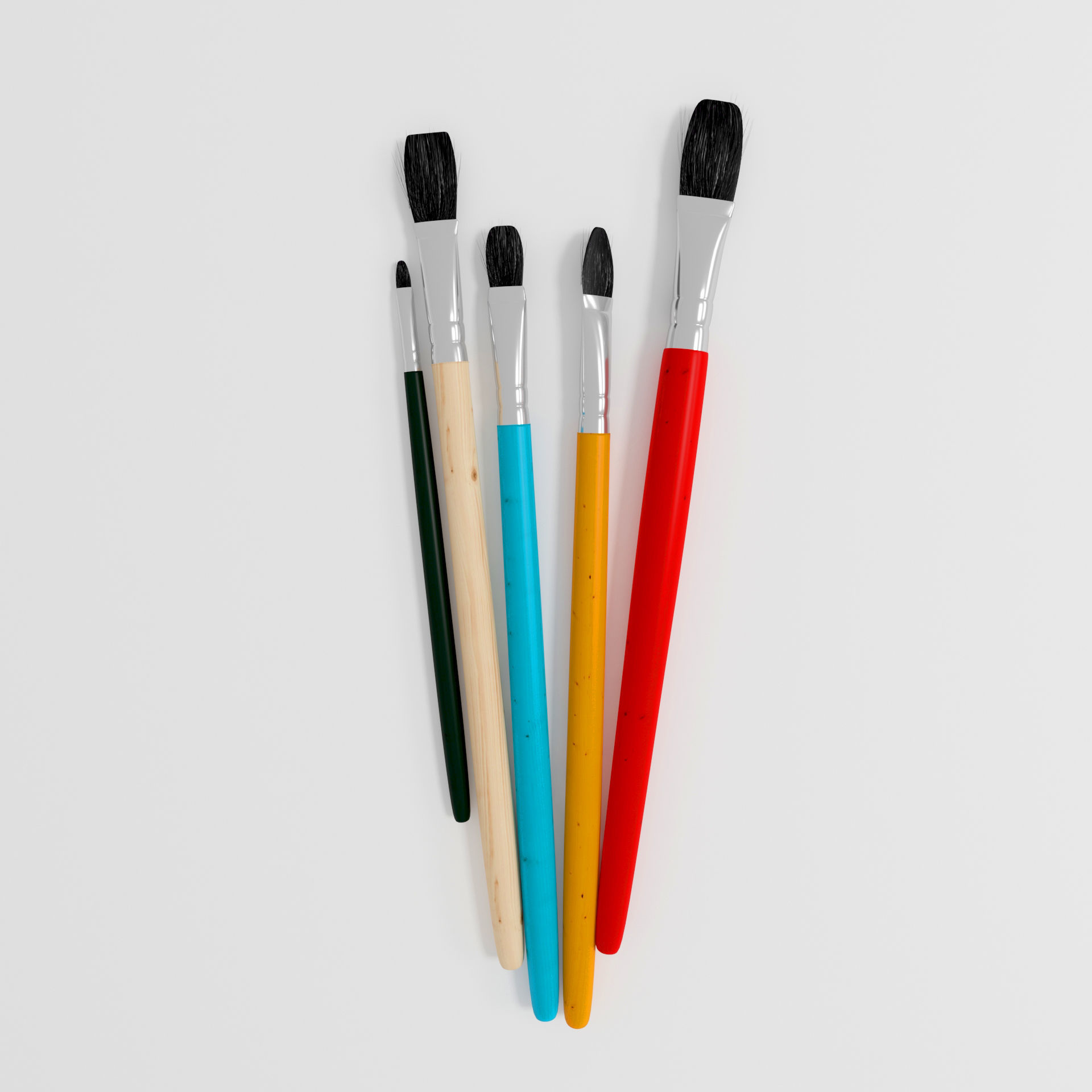 5 Brush Painting 3D model_3