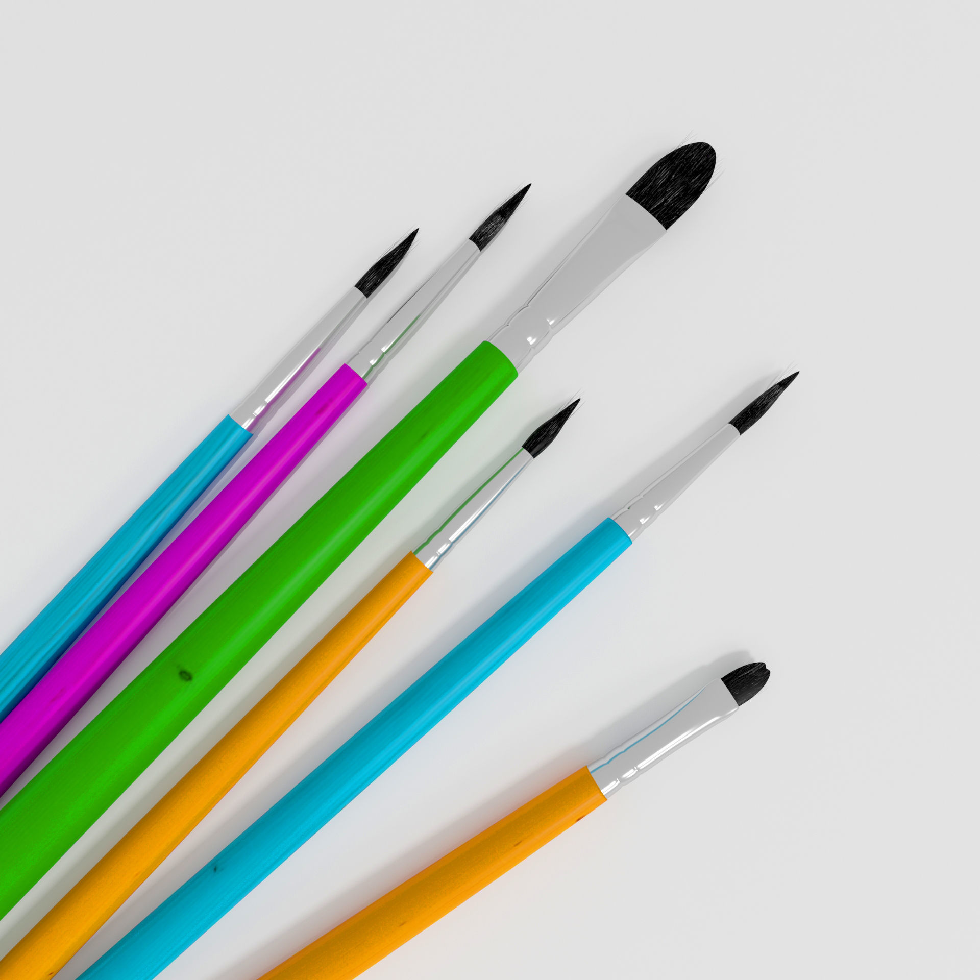 6 Brush Painting 3D model_1