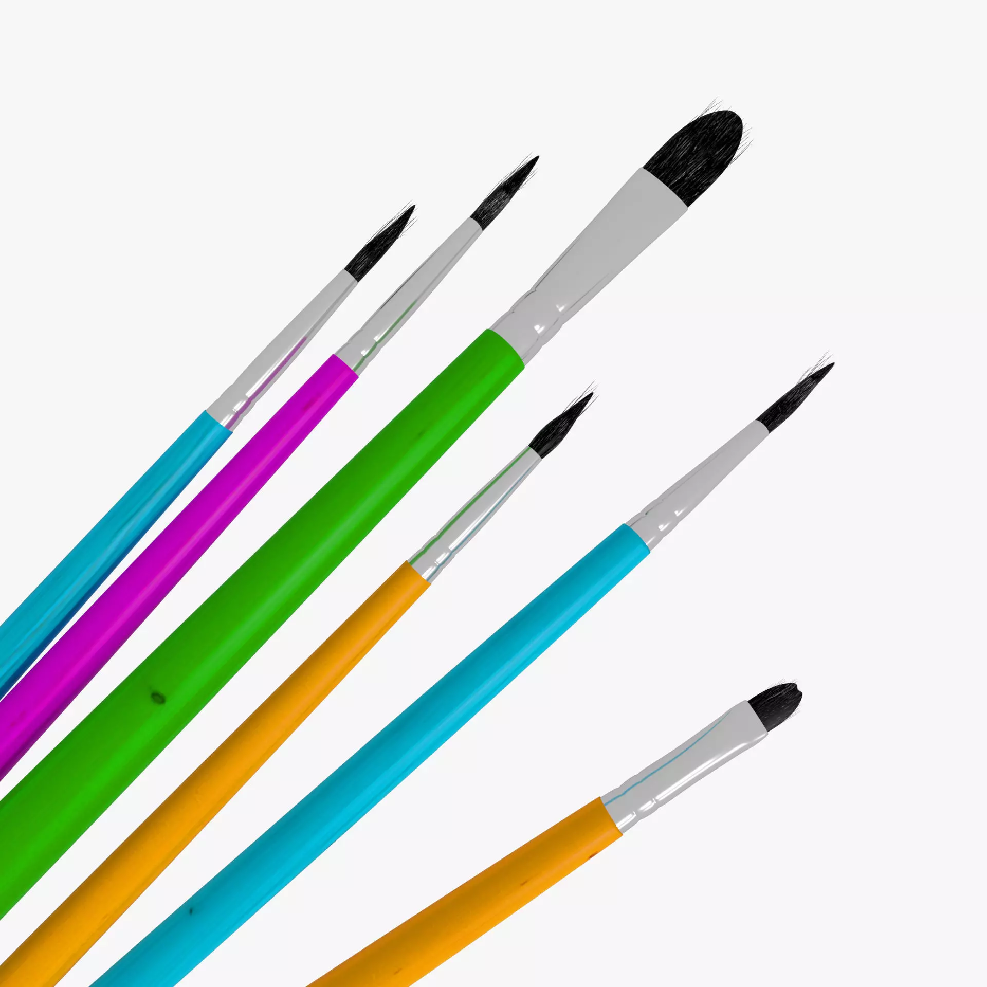 6 Brush Painting 3D model_0