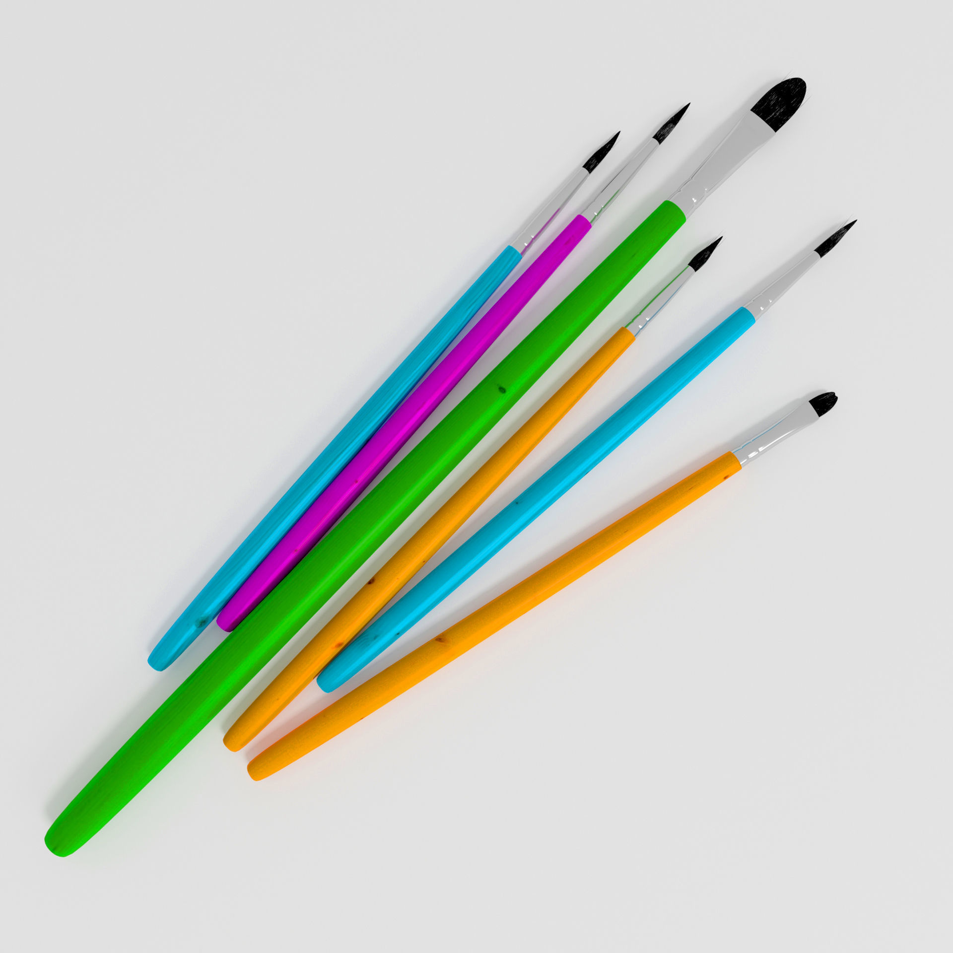 6 Brush Painting 3D model_2