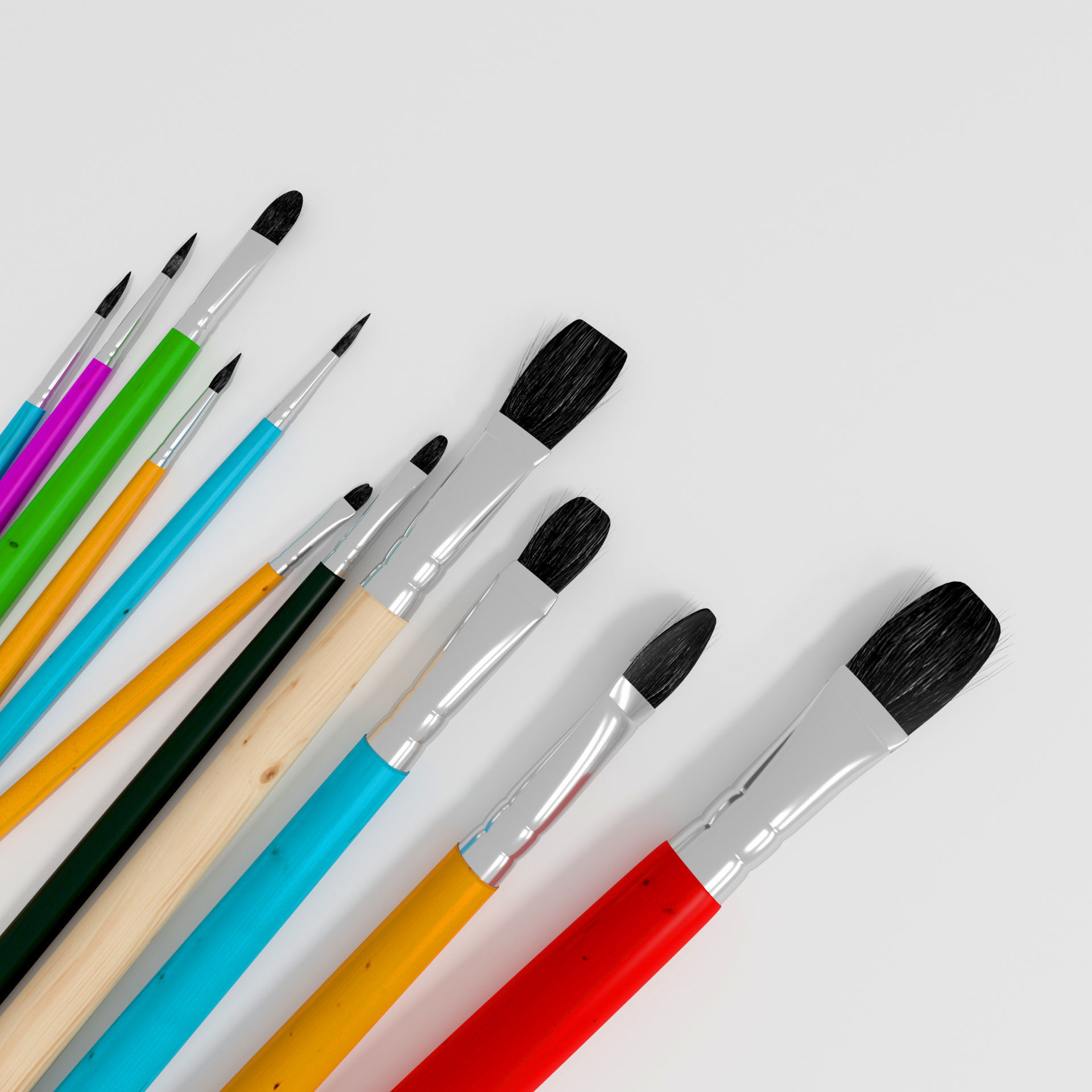 11 Brush Painting 3D model_1