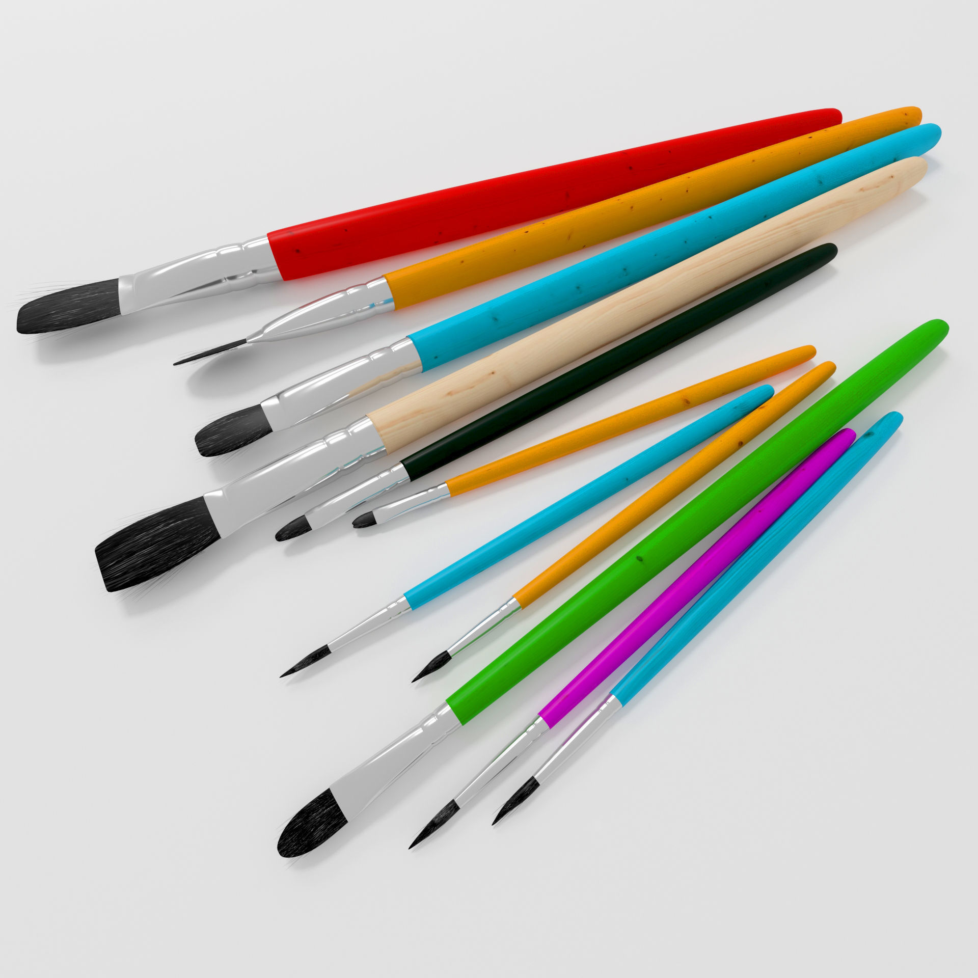 11 Brush Painting 3D model_4