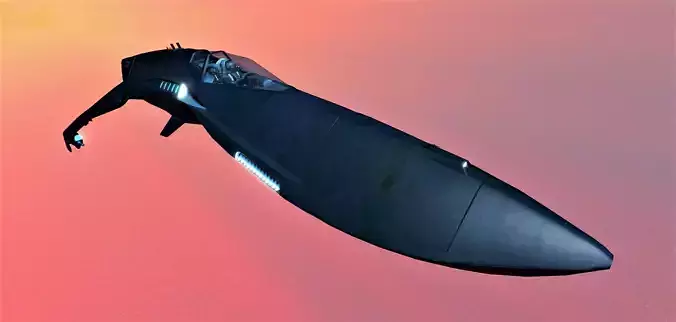 WIPE OUT - PIRANHA D SPACE FIGHTER Low-poly 3D model