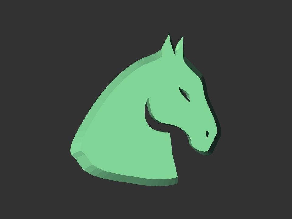 3D 2D horse head decoration Low-poly 3D model_40