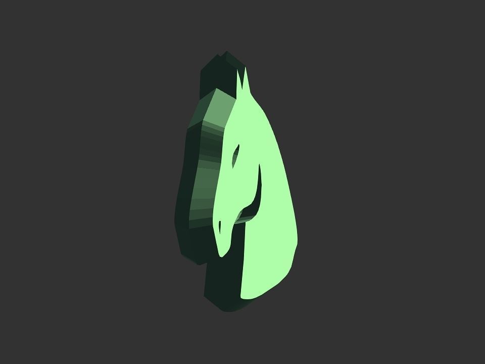 3D 2D horse head decoration Low-poly 3D model_37