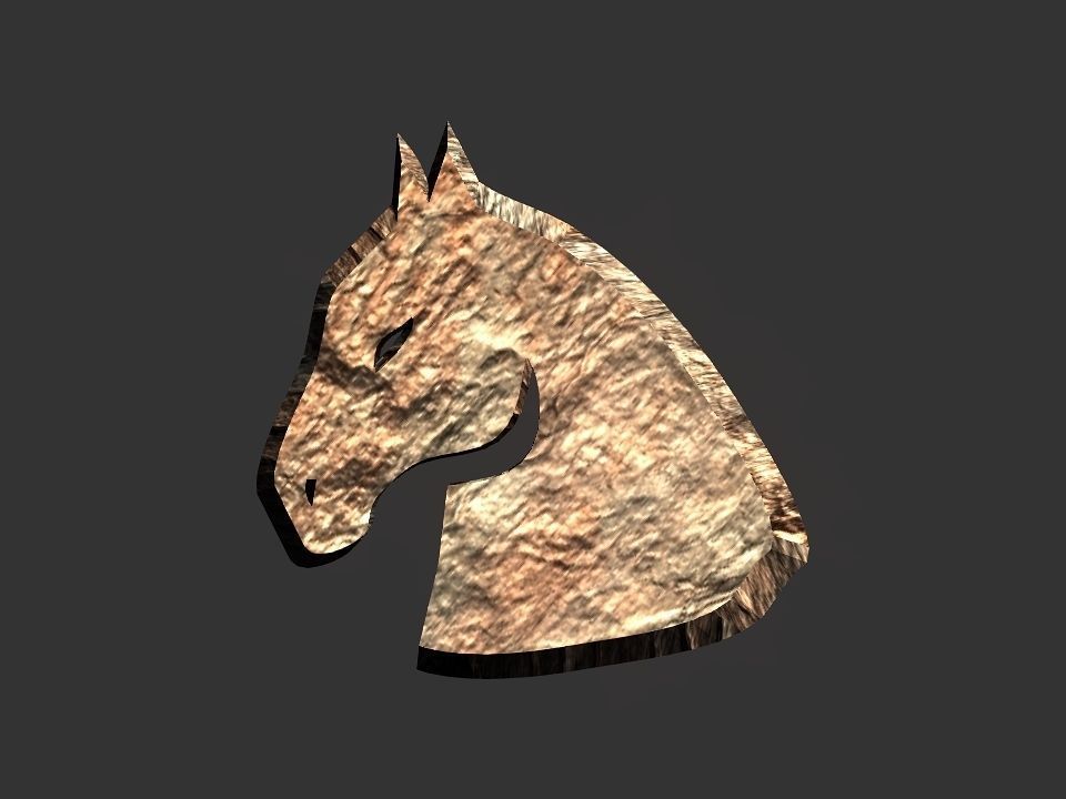 3D 2D horse head decoration Low-poly 3D model_21