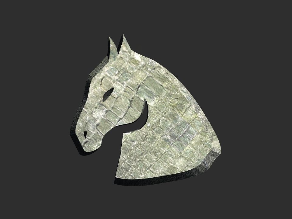 3D 2D horse head decoration Low-poly 3D model_49