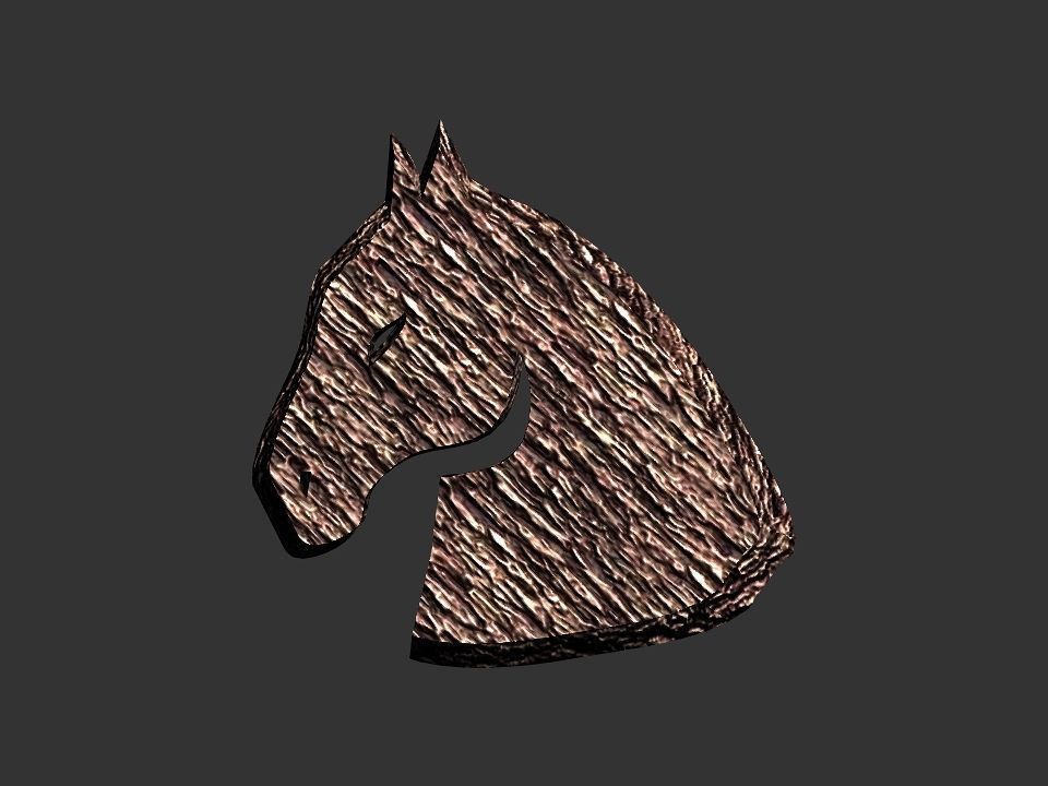3D 2D horse head decoration Low-poly 3D model_31