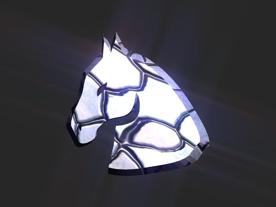 3D 2D horse head decoration Low-poly 3D model_26