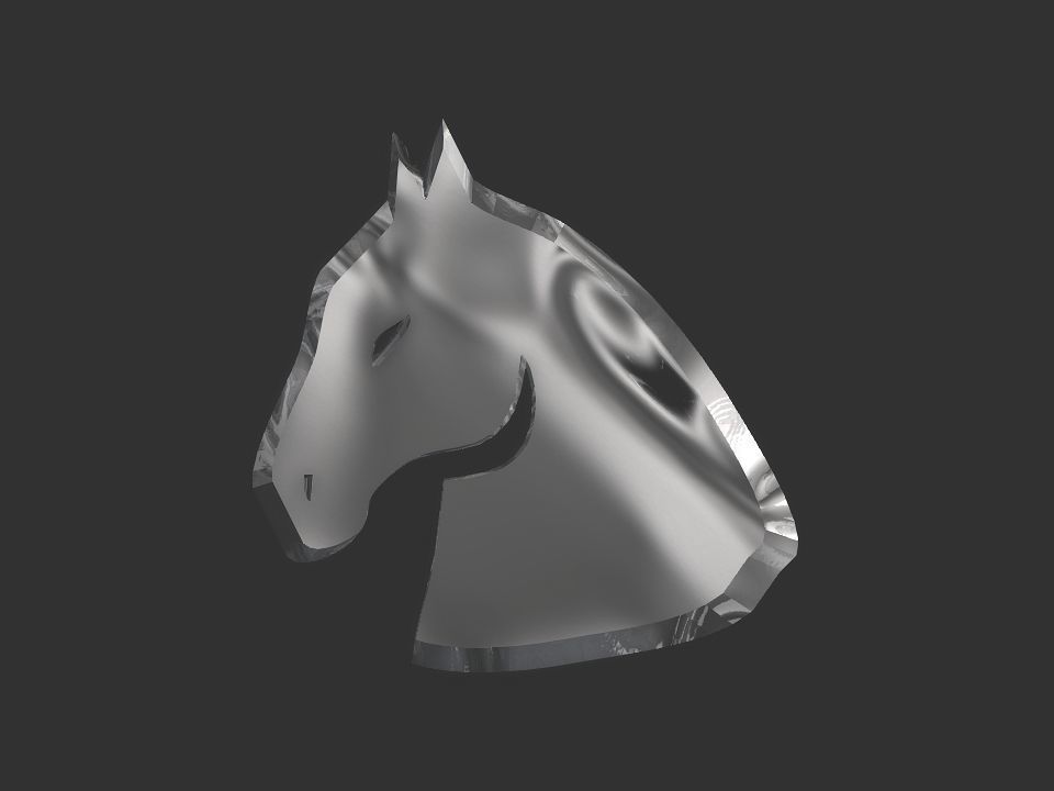 3D 2D horse head decoration Low-poly 3D model_50